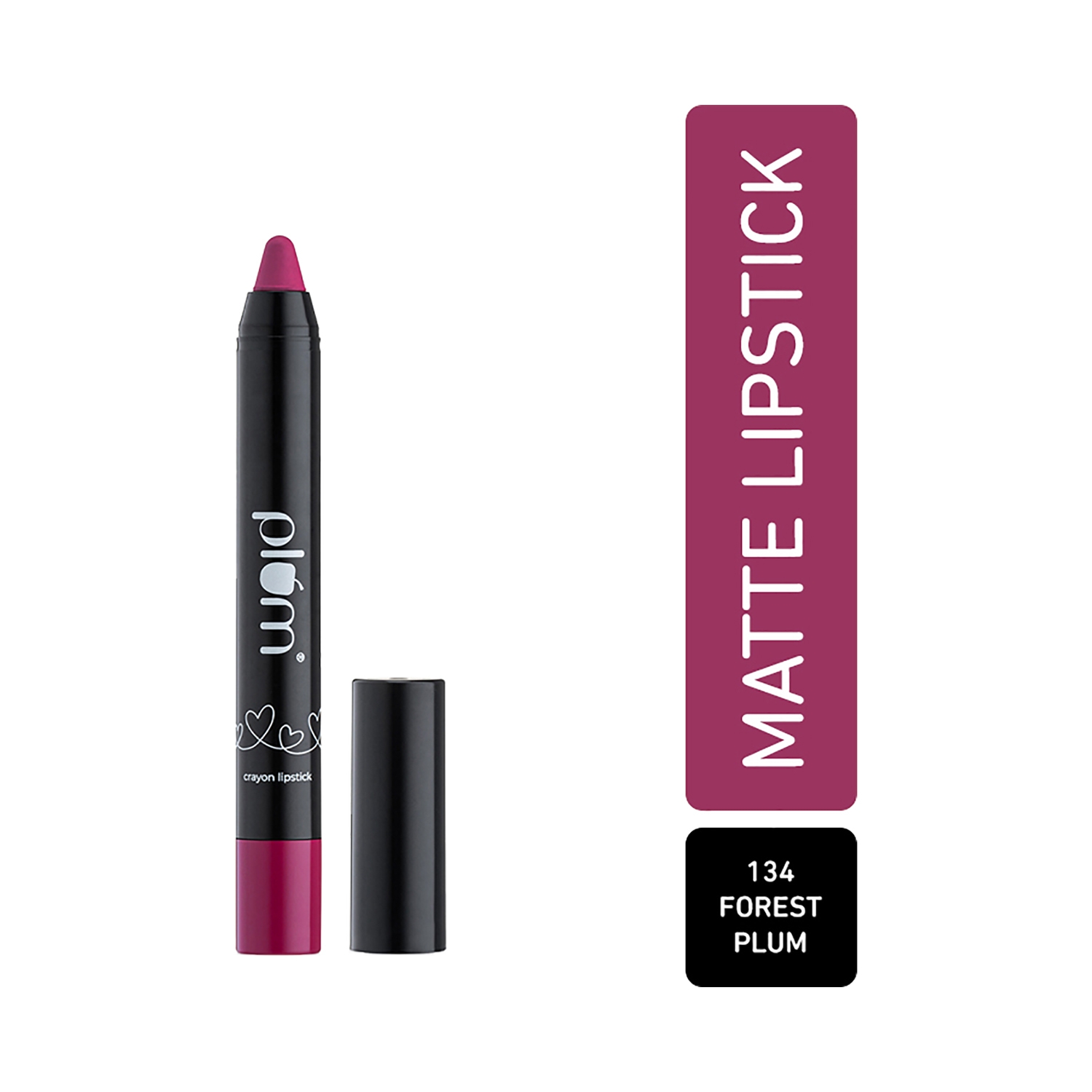 Plum | Plum Twist & Go Matte Crayon Lipstick with Ceramides & Hyaluronic Acid - 134 Forrest Plum (1.8g)