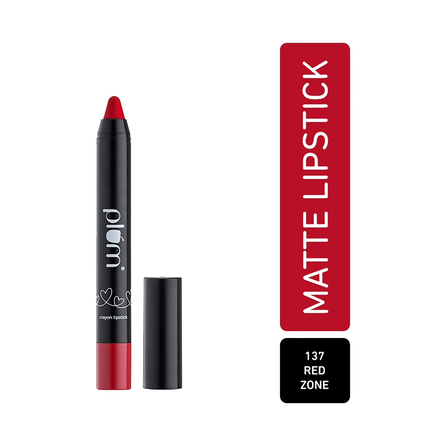 Plum | Plum Twist & Go Matte Crayon Lipstick with Ceramides & Hyaluronic Acid - 137 Red Zone (1.8g)