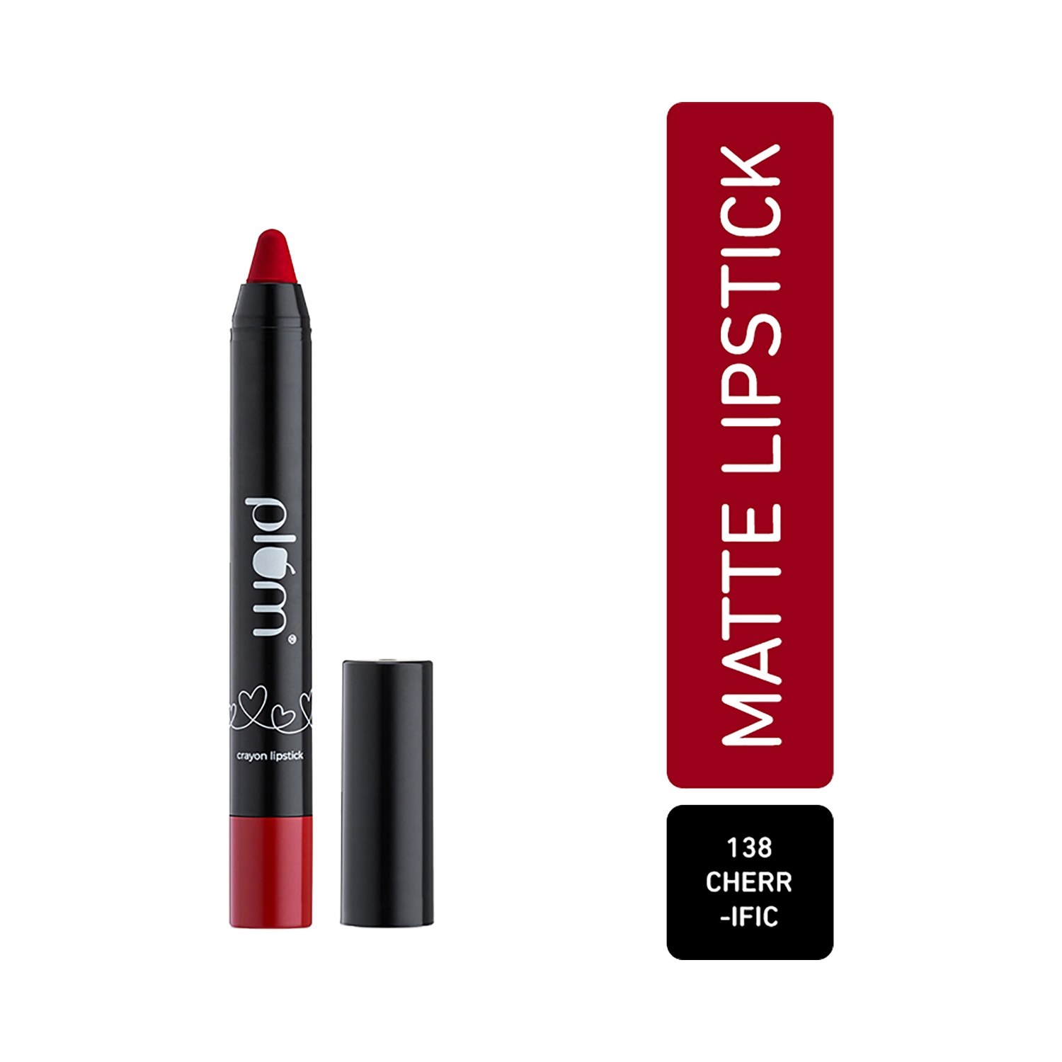 Plum Twist & Go Matte Crayon Lipstick with Ceramides & Hyaluronic Acid - 138 Cherrific (1.8g)