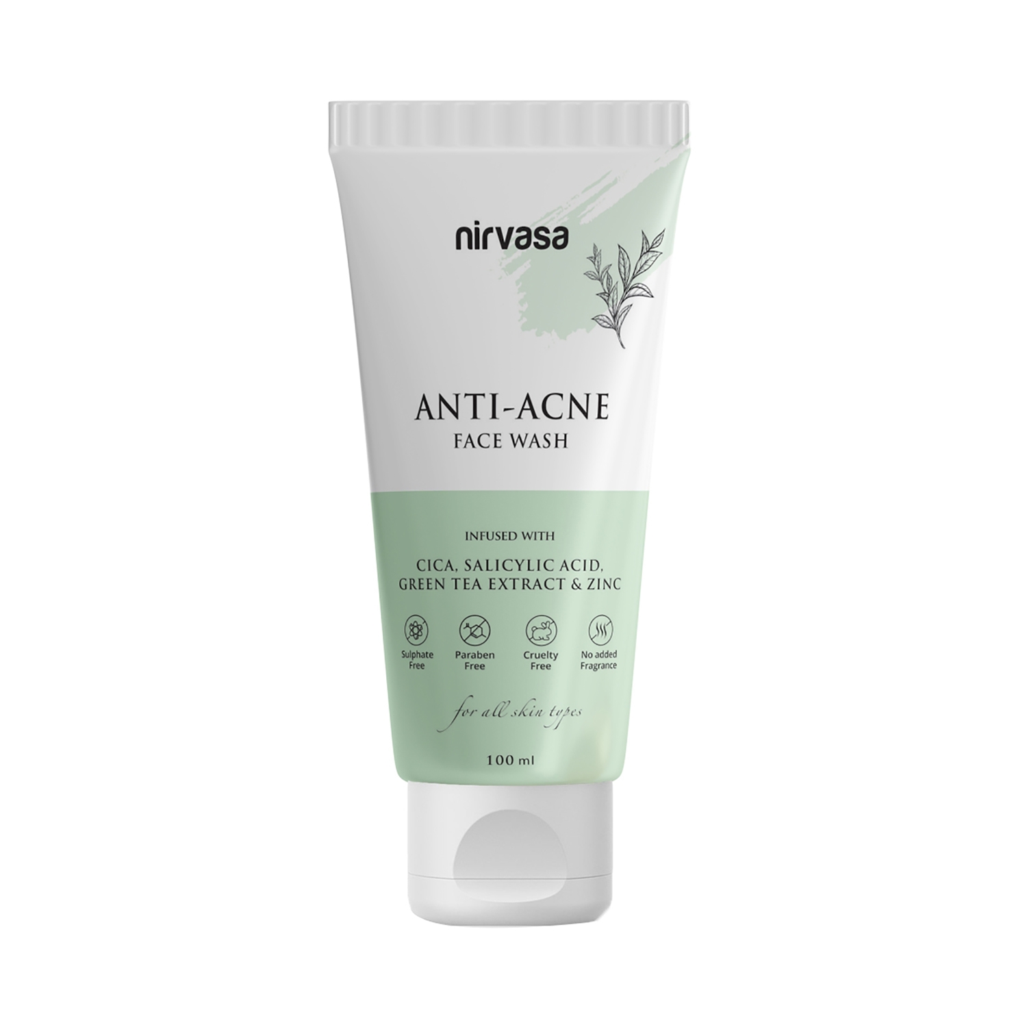 Nirvasa | Nirvasa Anti-Acne Face Wash Infused With Cica & Zinc Reduces Excess Oil & Combats Acne (100ml)