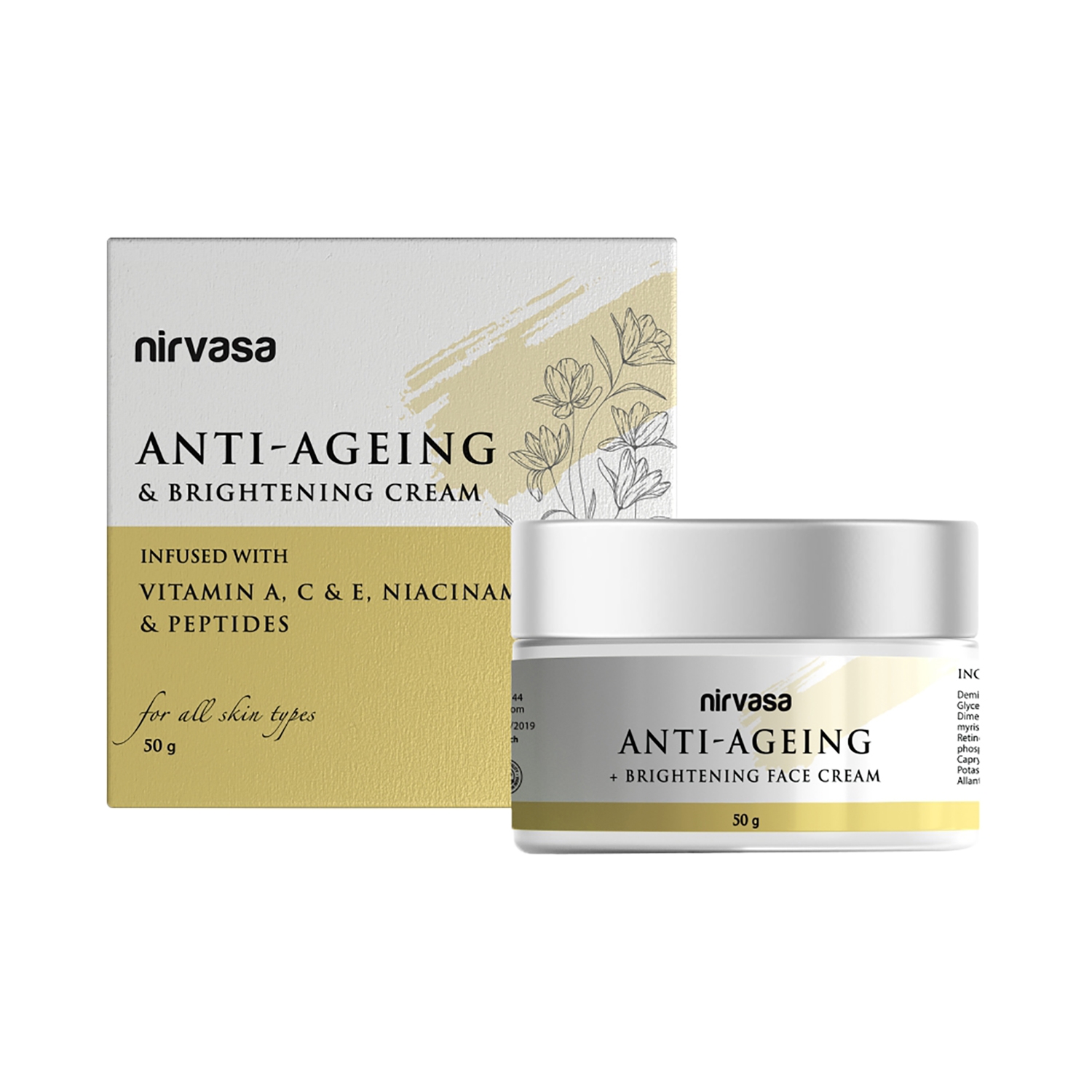  | Nirvasa Anti Ageing & Brightening Cream With Niacinamide & Peptides (50g)