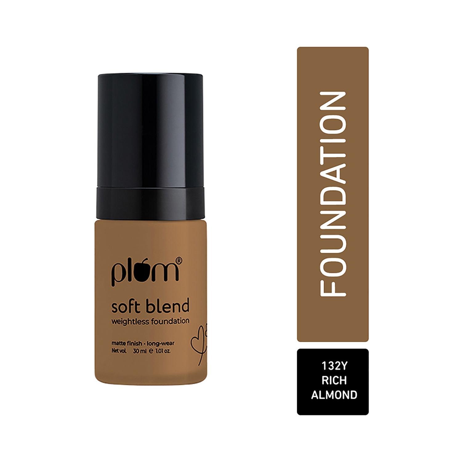 Plum | Plum Soft Blend Weightless Foundation SPF 15 with Hyaluronic Acid - 132Y Rich Almond (30ml)