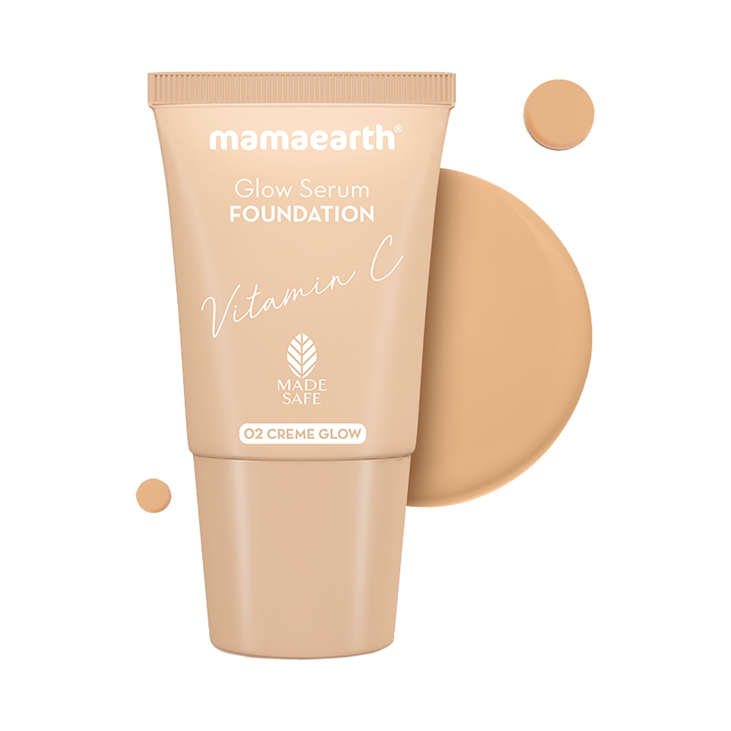 Mamaearth | Mamaearth Glow Serum Foundation Mini Tube With Vitamin C & Turmeric - 02 Crème Glow (18ml)