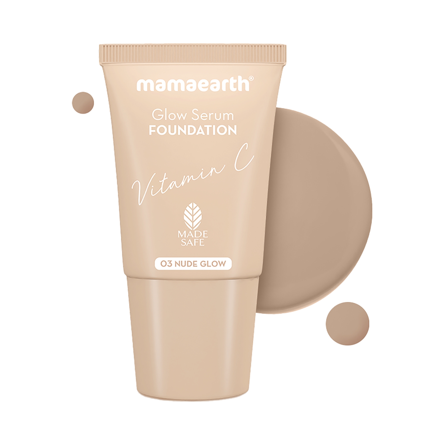 Mamaearth | Mamaearth Glow Serum Foundation Mini Tube With Vitamin C & Turmeric - 03 Nude Glow (18ml)