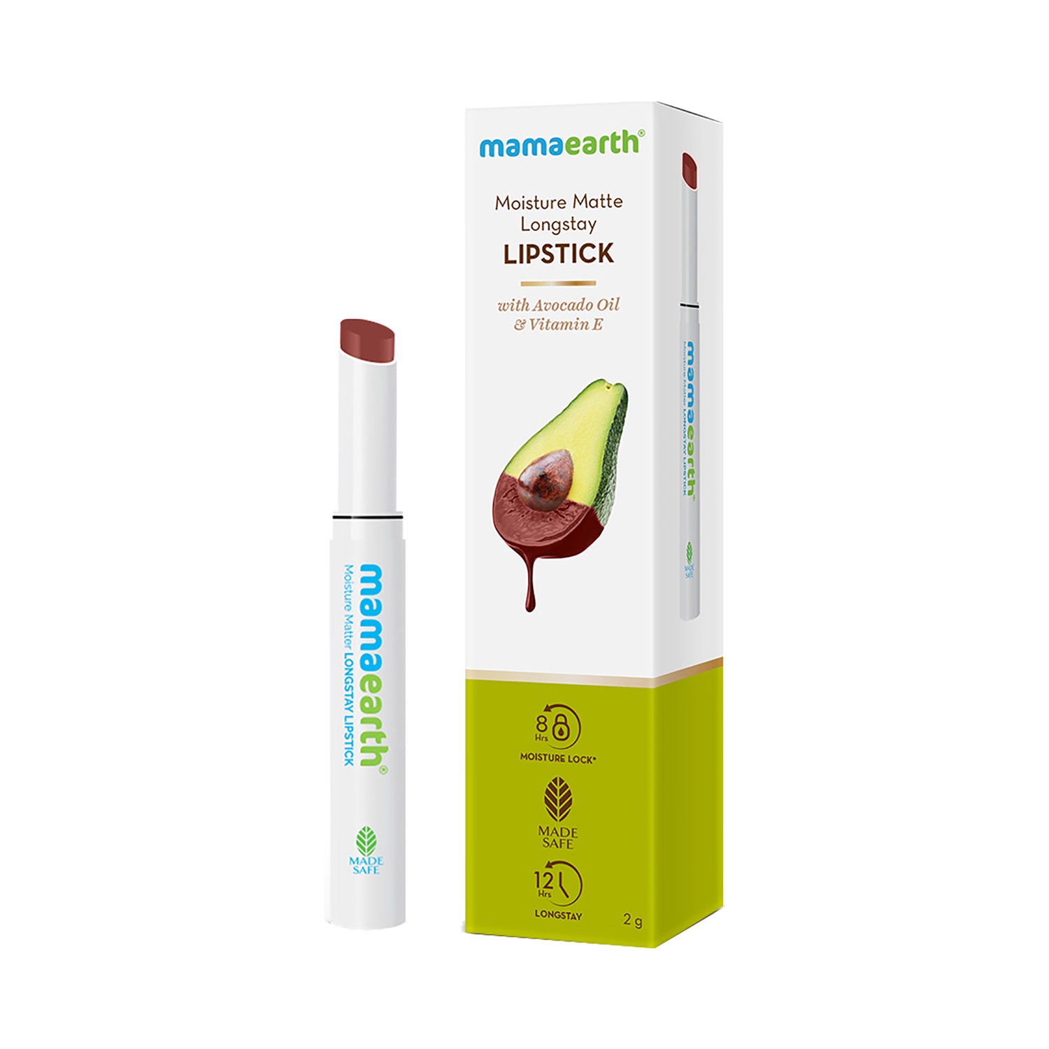 Mamaearth | Mamaearth Moisture Matte Longstay Lipstick With Avocado Oil & Vitamin E - 16 Hazelnut Brown (2g)