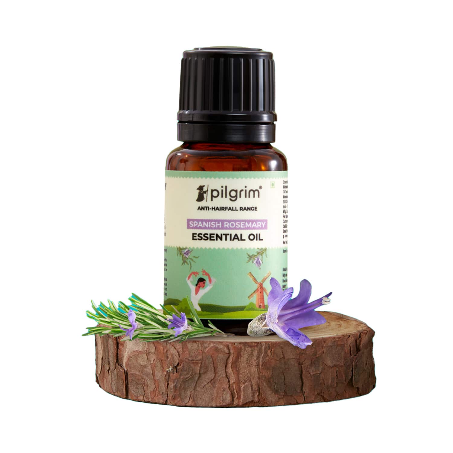 Pilgrim | Pilgrim Spanish Rosemary Essential Oil For Hair Growth, Hair Fall Control & Hair Strengthening (10ml)