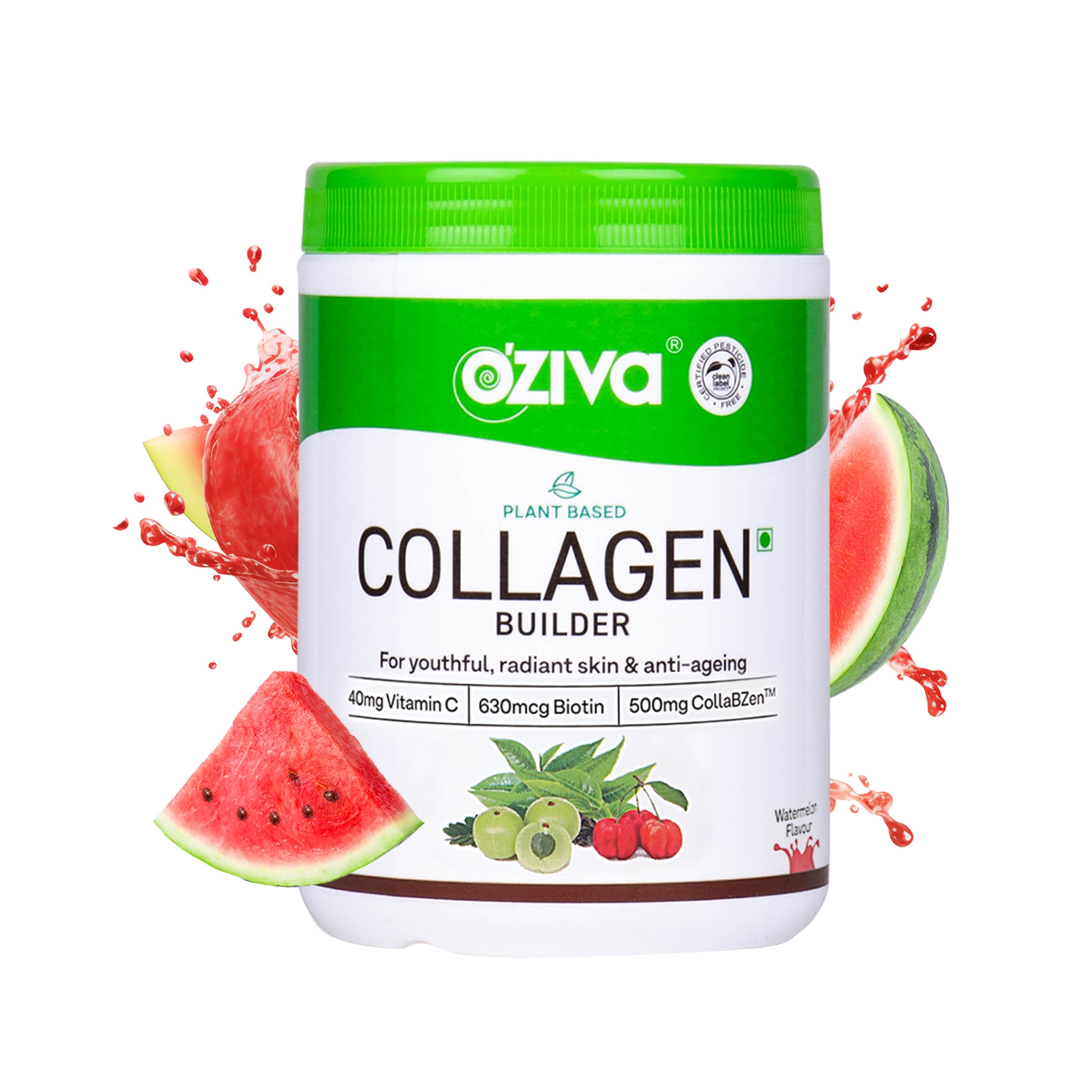 Oziva | Oziva Collagen Builder For Anti-Ageing & Skin Radiance With Vitamin C Watermelon (250g)