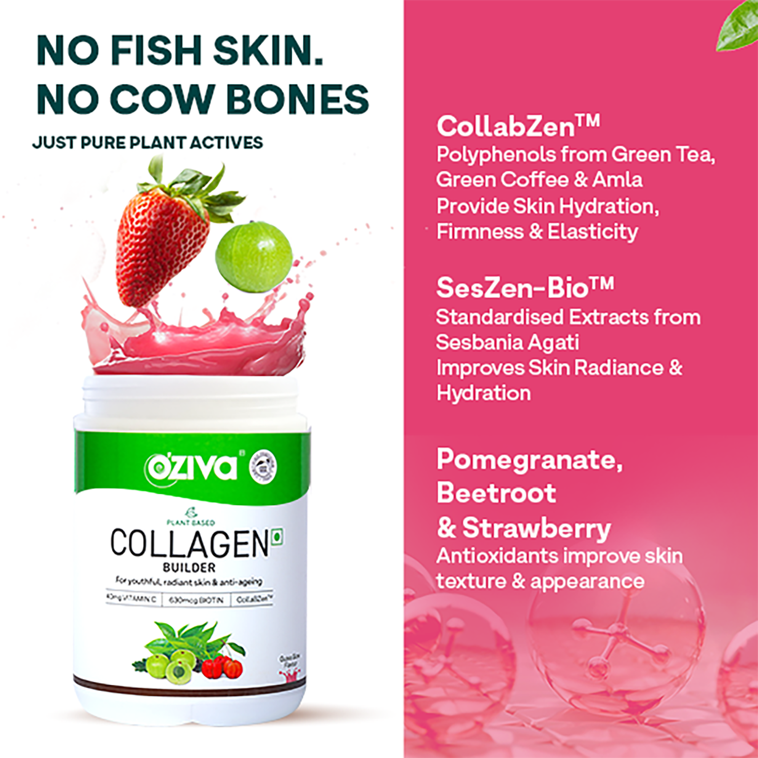 Buy Oziva Bioactive Gluta With L-Glutathione (60 Capsules) + Collagen  Builder Watermelon (250 g) Combo Online at Best Price in India on Tira  Website & App