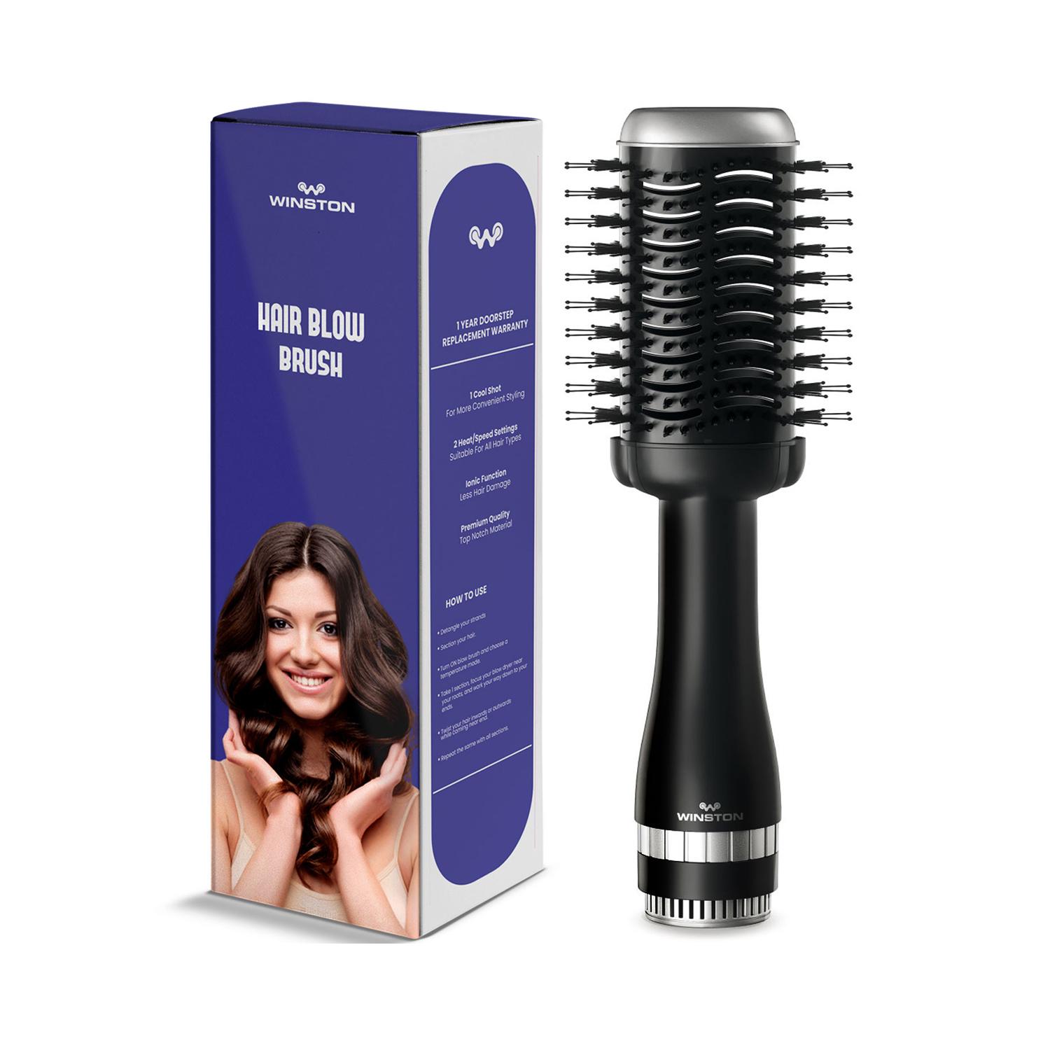WINSTON | WINSTON Blow Drying Brush with Adjustable Temperature Setting 1200W - Black (1Pc)