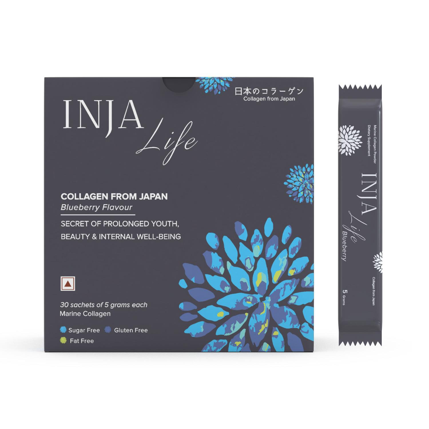 INJA Wellness Life Japanese Marine Collagen, Blueberry Flavour (30 Pcs)