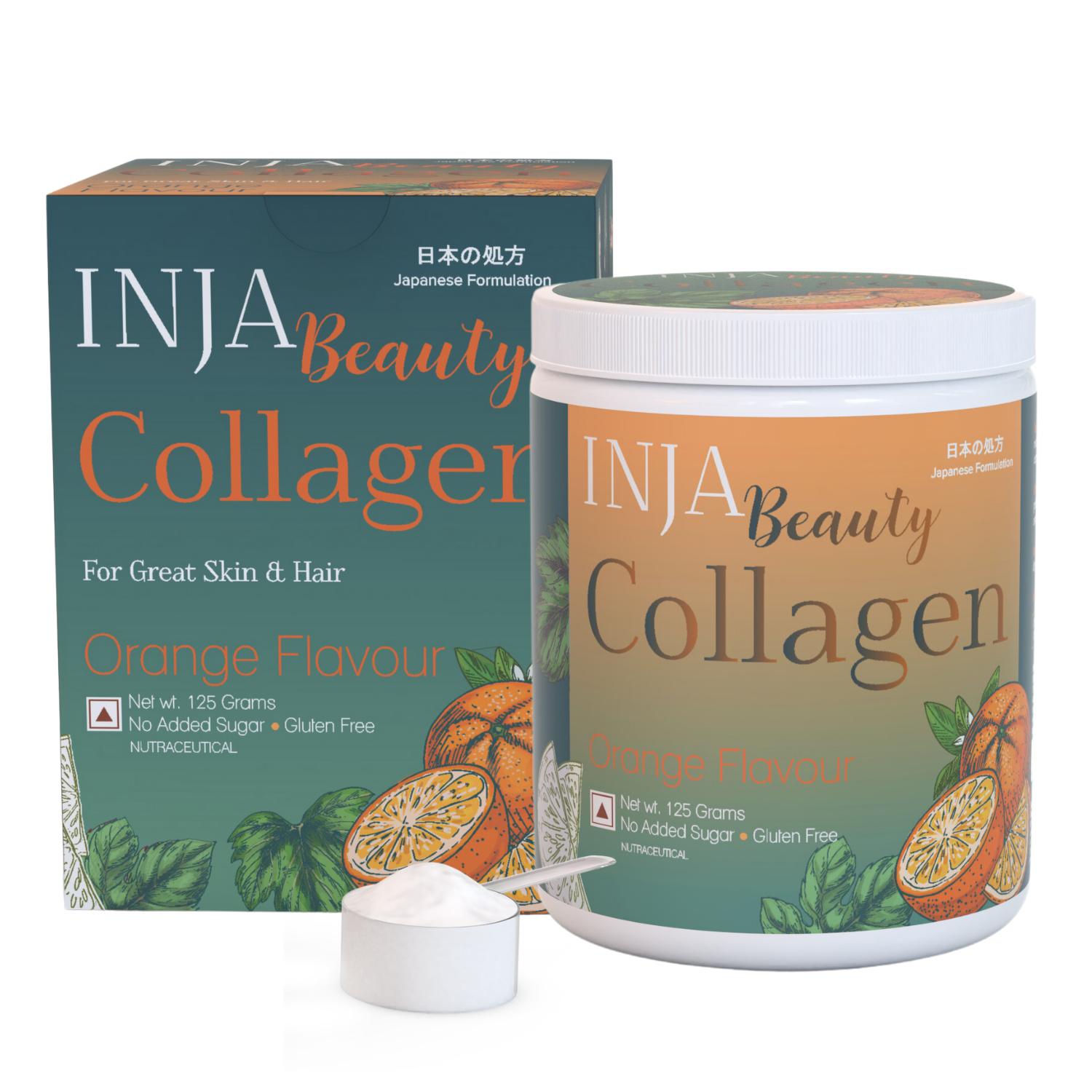 INJA | INJA Beauty Marine Collagen for Skin, Hair & Nails - Orange Flavour (125 g)