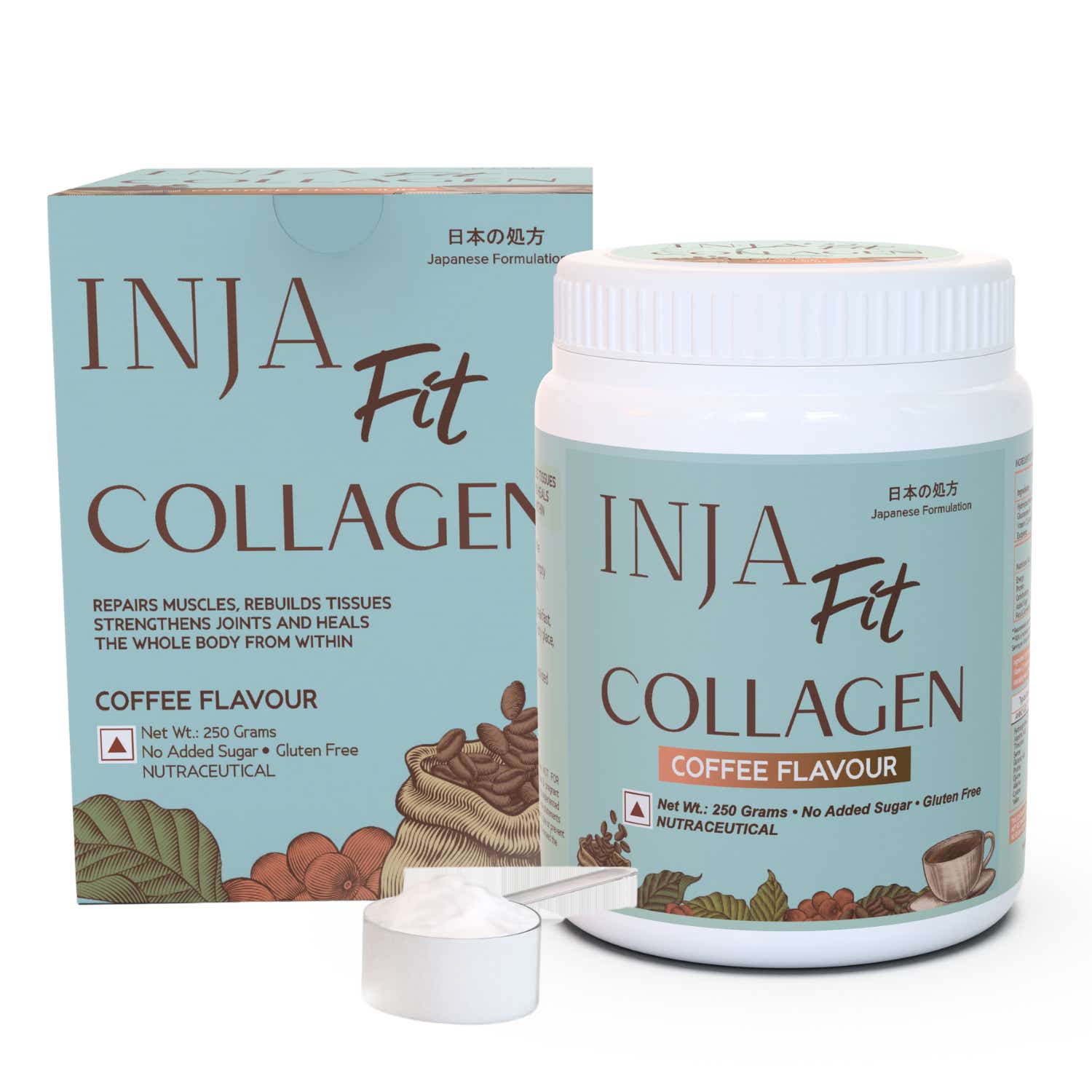 INJA | INJA Fit Marine Collagen For Joints, Muscles & Bones - Coffee Flavour (250 g)