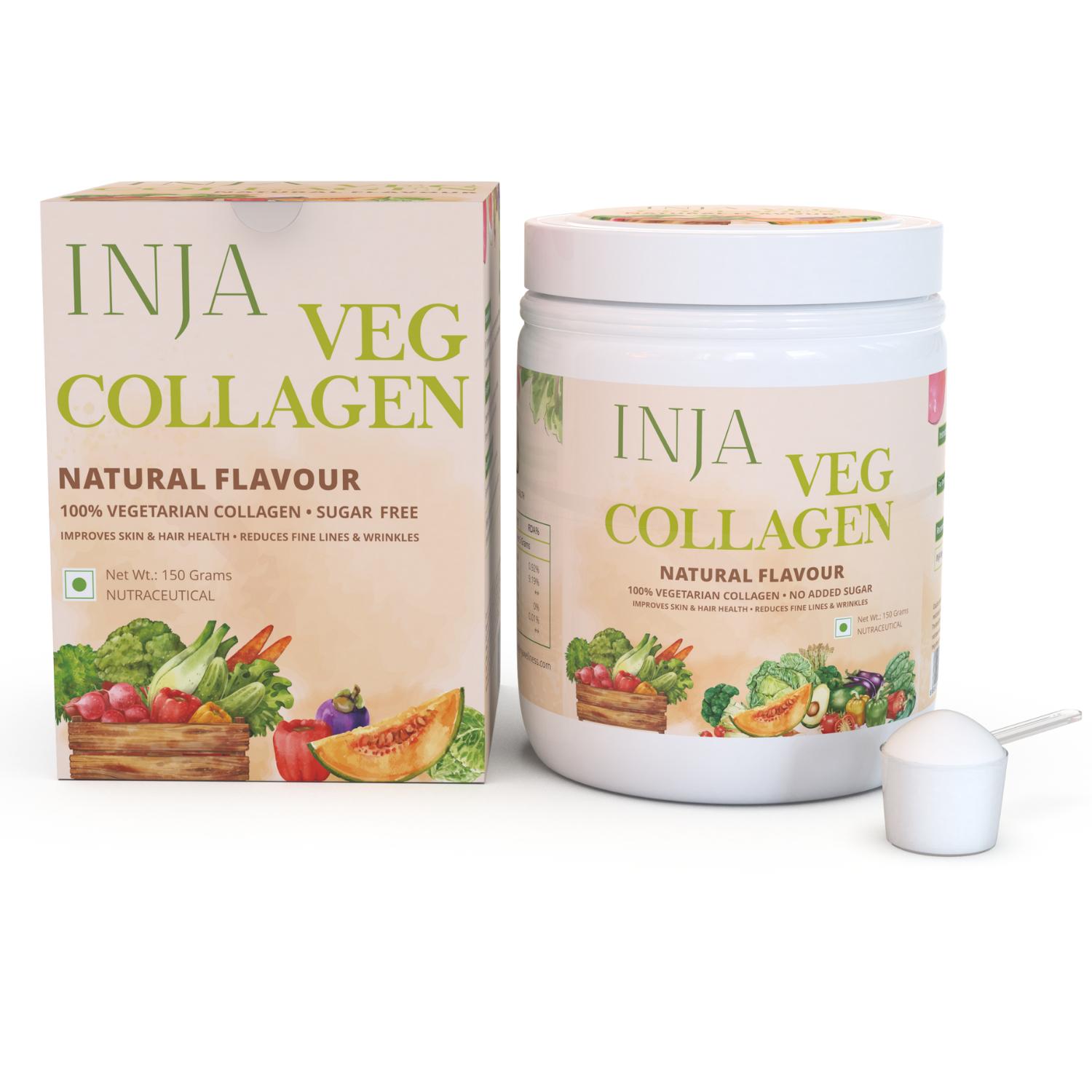 INJA | INJA Veg Collagen Peptide, 100% Vegetarian Collagen For Skin - Natural Flavour (150 g)