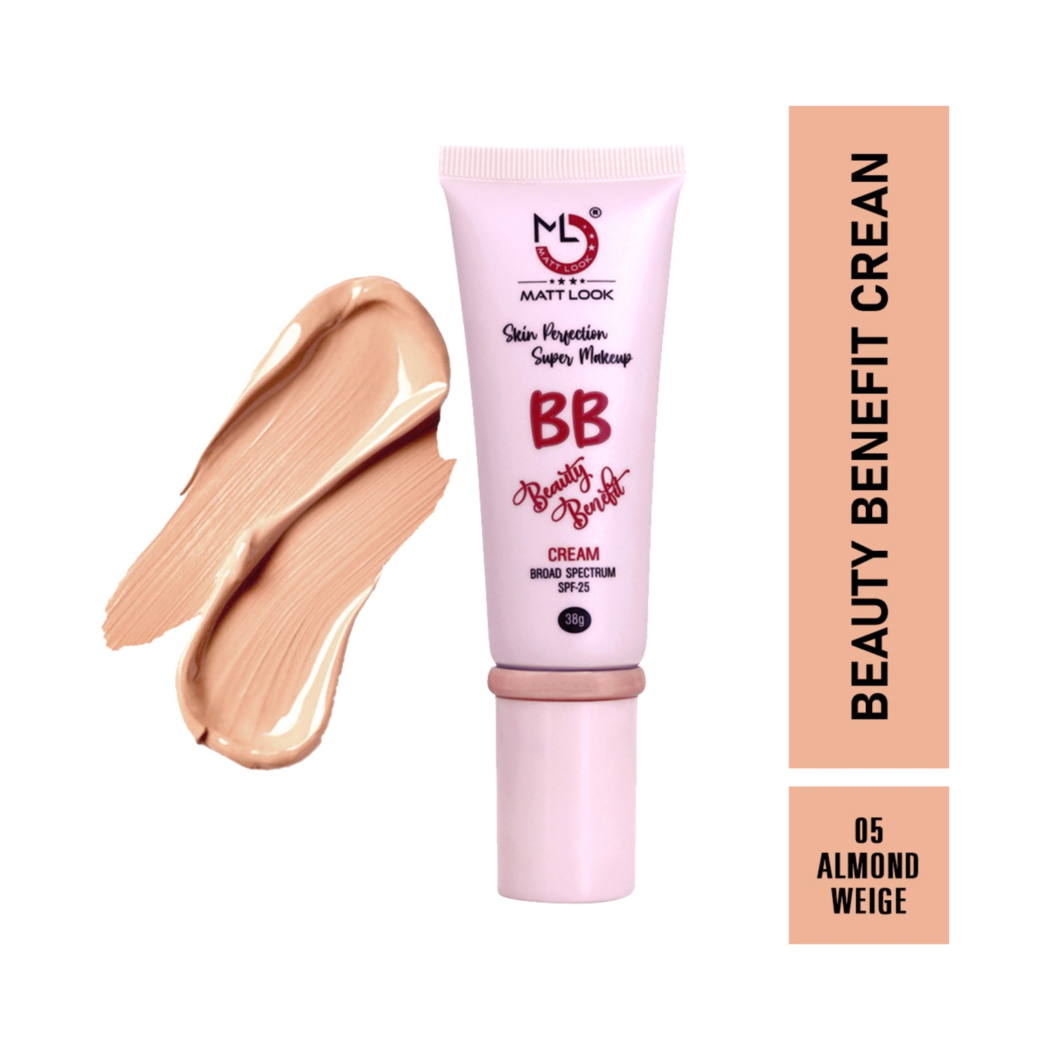Matt Look | Matt Look Skin Perfection Super Makeup BB Beauty Benefit Cream With SPF 25 - 05 Almond Beige (38g)
