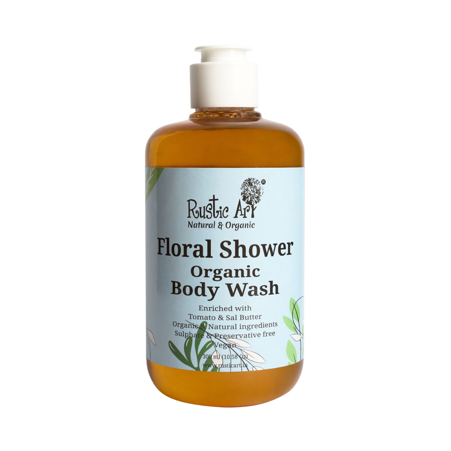 Rustic Art Organic Floral Shower Body Wash (300ml)
