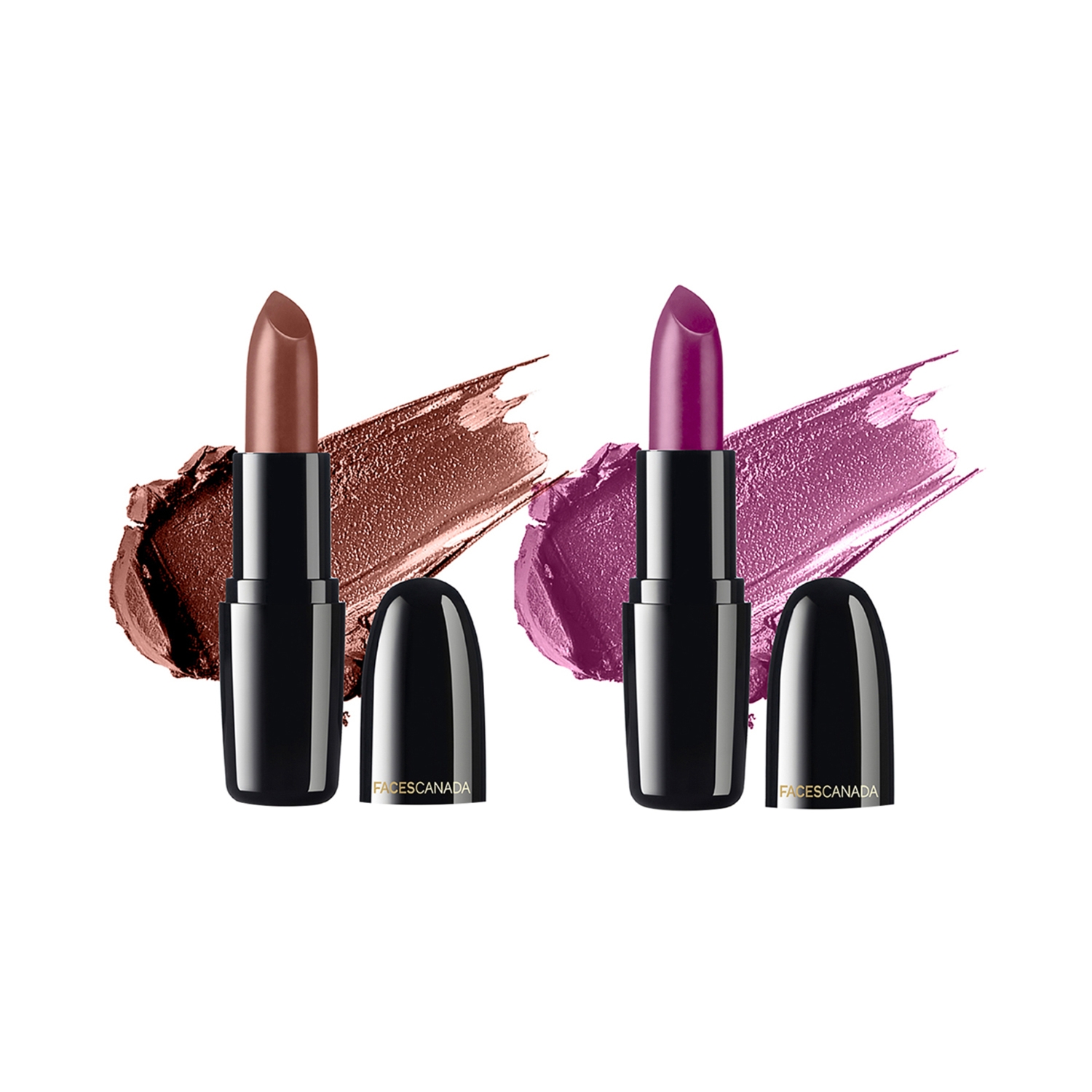 Faces Canada Festive Pout Weightless Creme Lipstick Combo Pack - Sweet Mocha, Imperial Plum (2pcs)