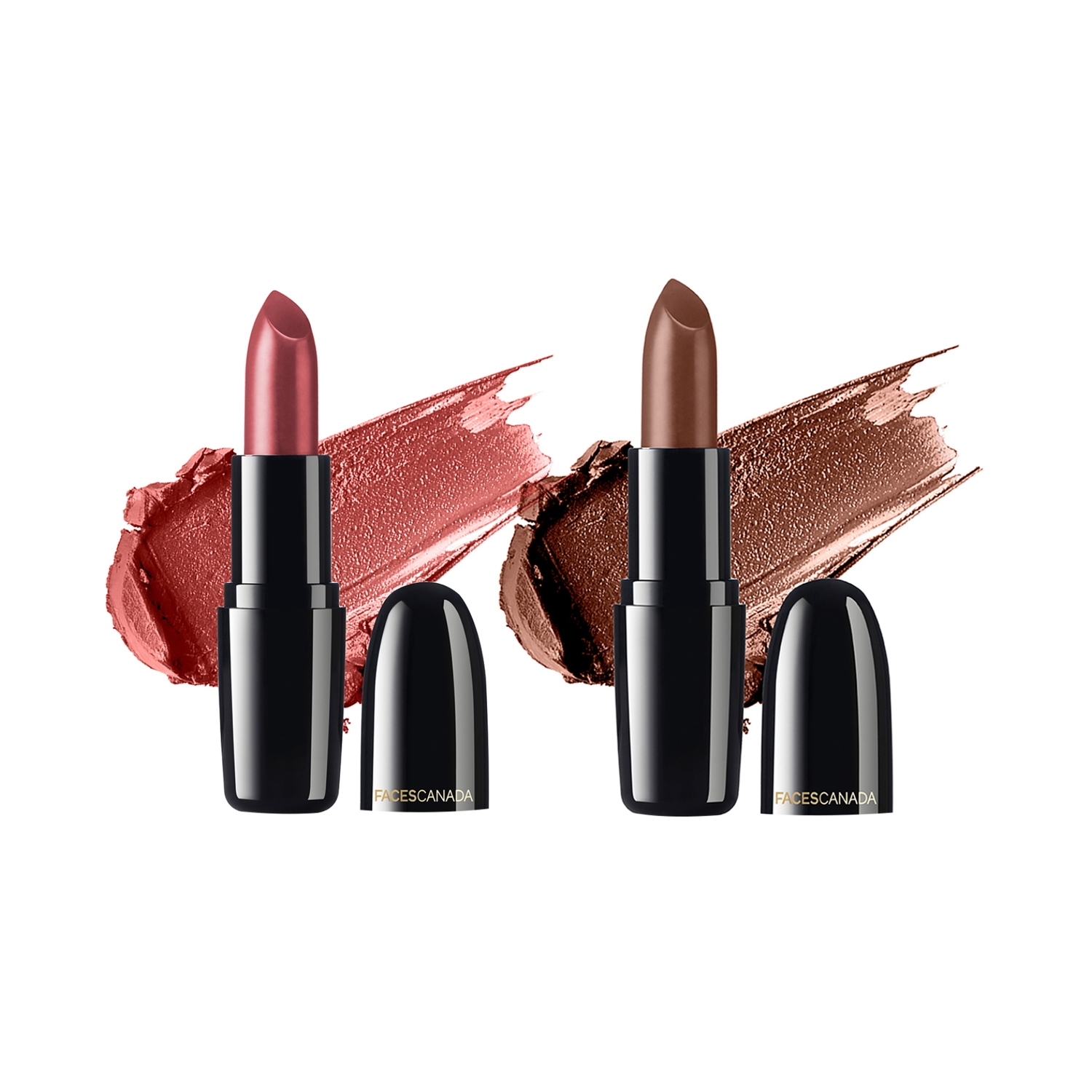 Faces Canada | Faces Canada Festive Pout Weightless Creme Lipstick Combo Pack - Summer Ready, Dark Cocoa (2pcs)