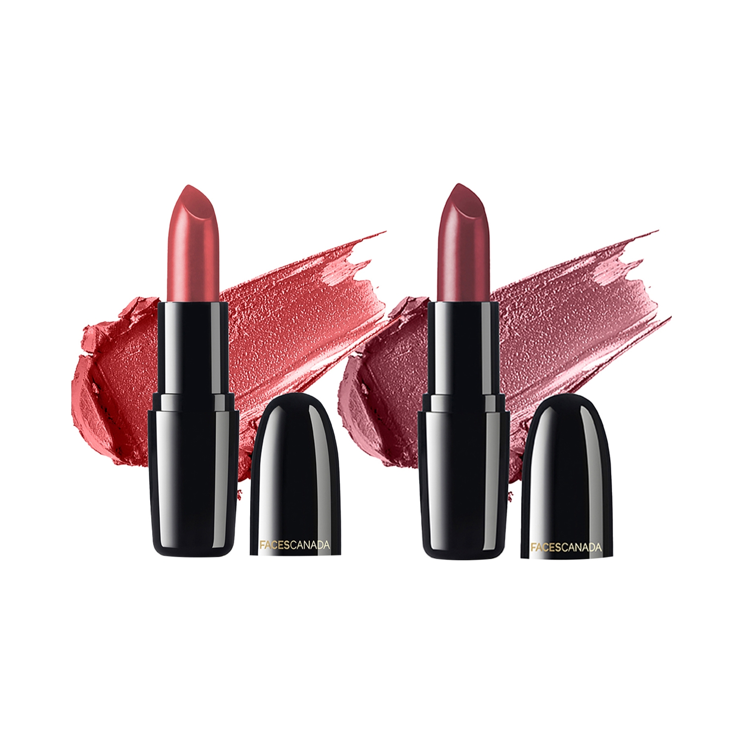 Faces Canada Festive Pout Weightless Creme Lipstick Combo Pack - Amber, Love Nude (2pcs)