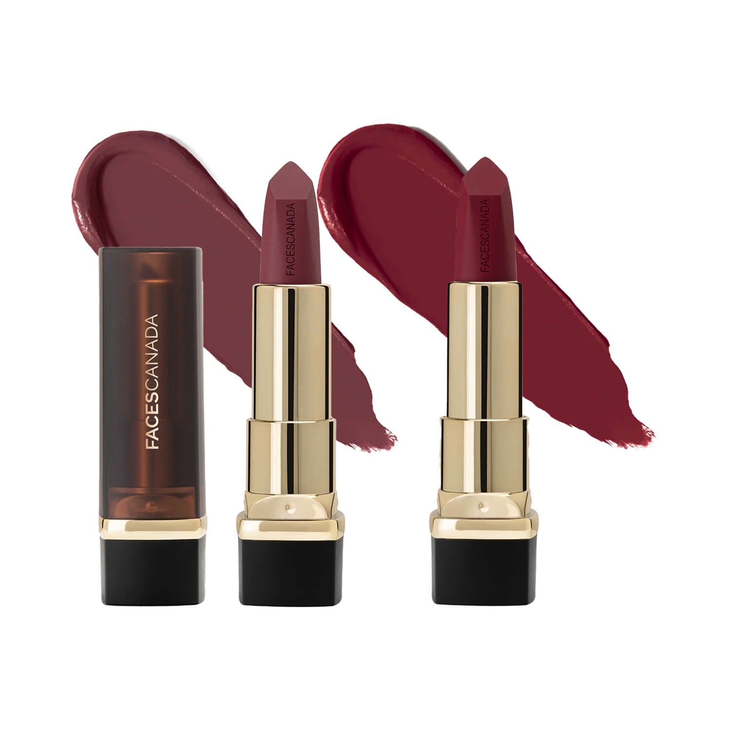 Faces Canada | Faces Canada Festive Hues Comfy Matte Creme Lipstick Combo Pack - Oh So Serious, Over And Out (2pcs)