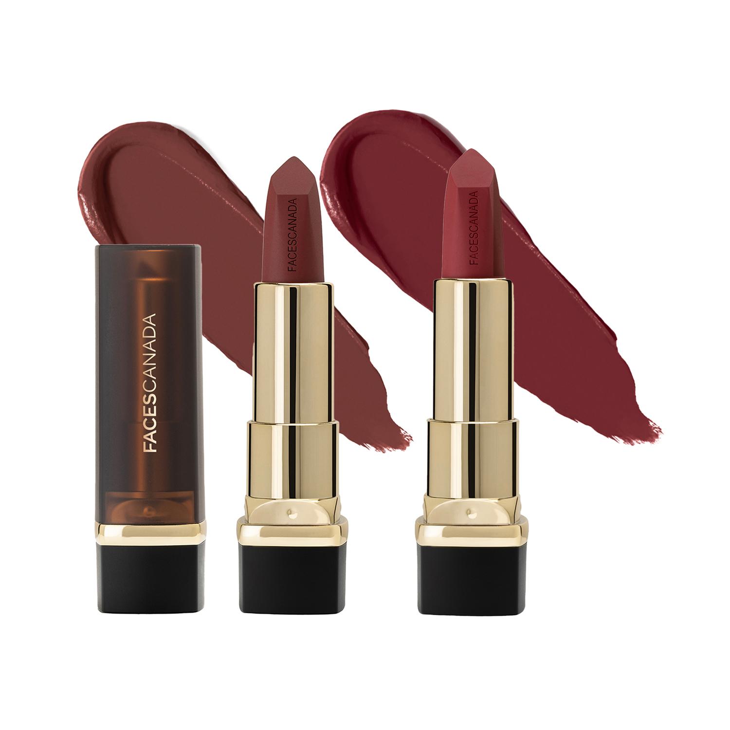 Faces Canada | Faces Canada Festive Hues - Comfy Matte Creme Lipstick Pack of 2 - Raise The Roof & Not A Quitter