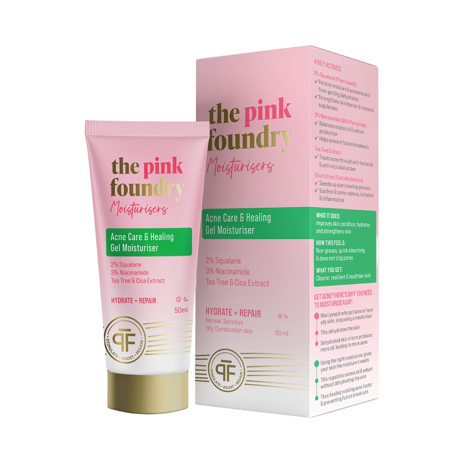 The Pink Foundry Acne Care & Healing Gel Moisturiser (50ml)