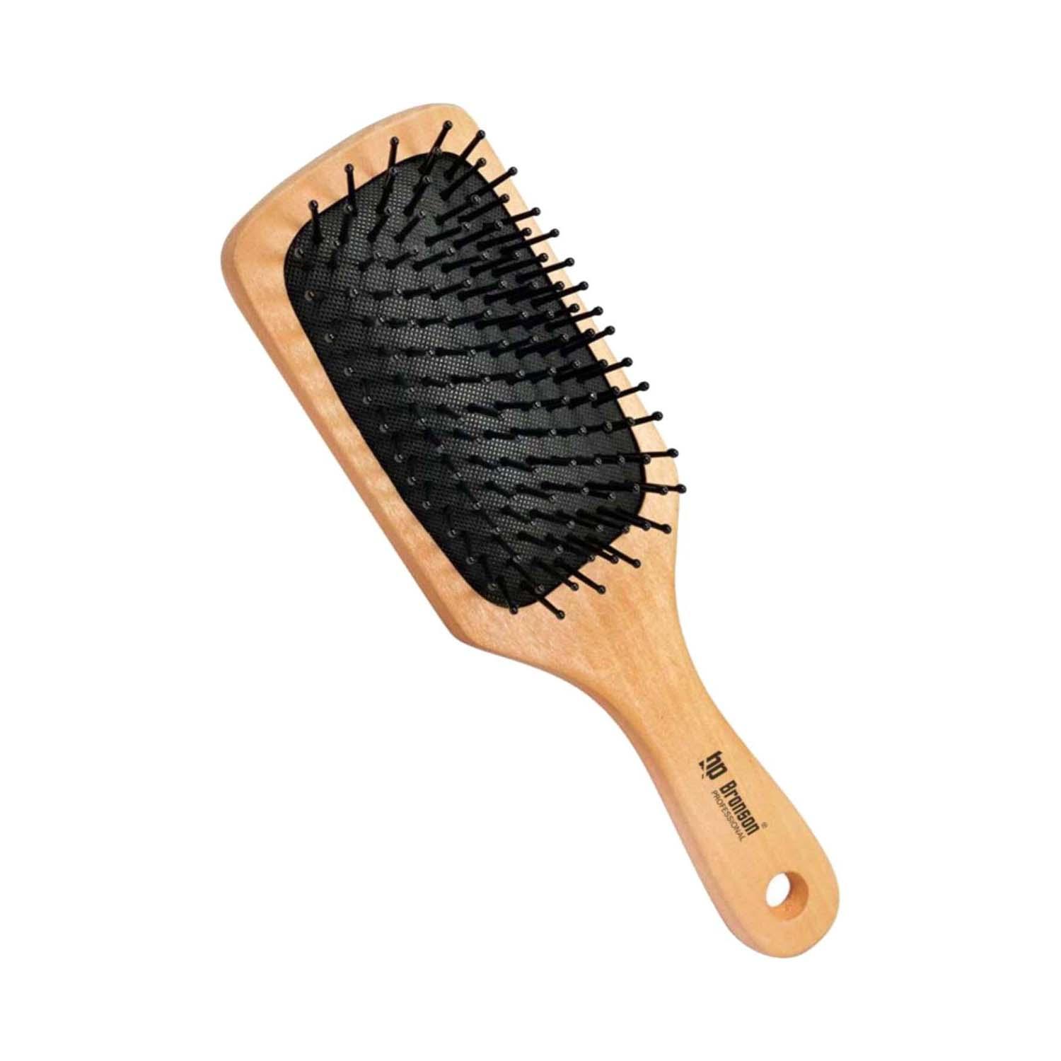 Bronson Professional | Bronson Professional Paddle With Strong & Flexible Nylon Bristles Wooden Hair Brush