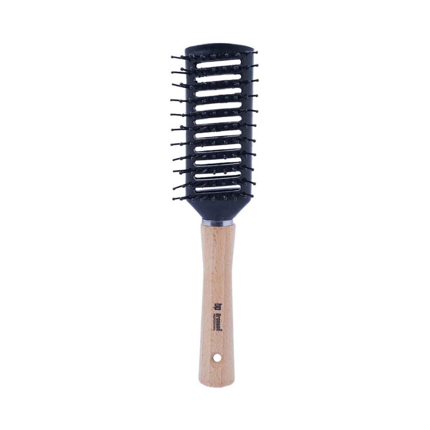 Bronson Professional Basic Flat Wooden Handle Hair Brush