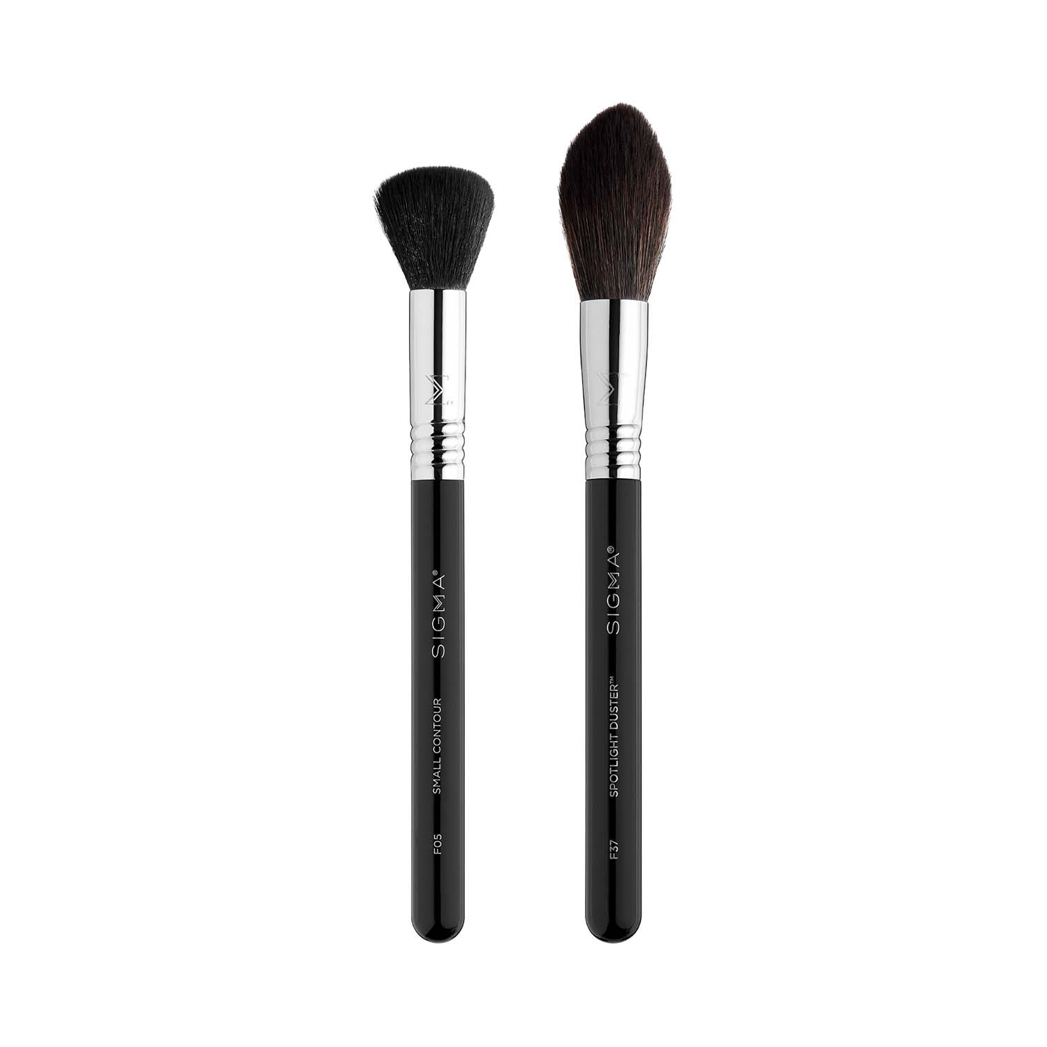 Sigma Beauty | Sigma Beauty Sculpt + Glow Brush Duo - Black, Silver (2Pcs)