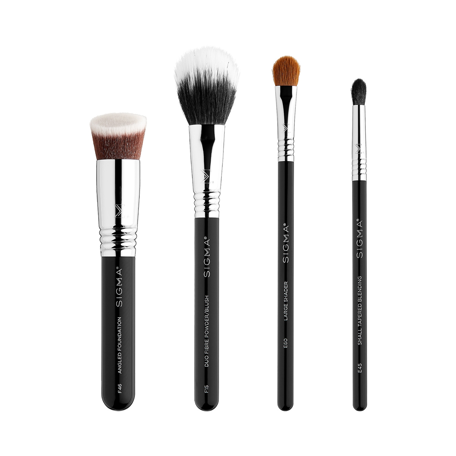 Sigma Beauty | Sigma Beauty Complete Makeup Brush Set - Black, Silver (4Pcs)