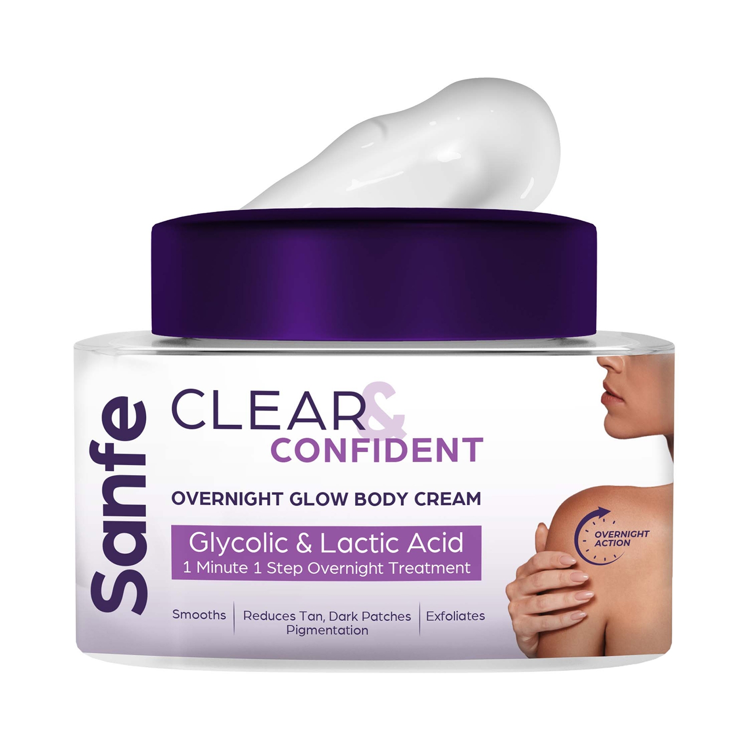 Sanfe | Sanfe Clear & Confident Overnight Glow Body Cream Reduces Dark Patches Pigmentation (100g)