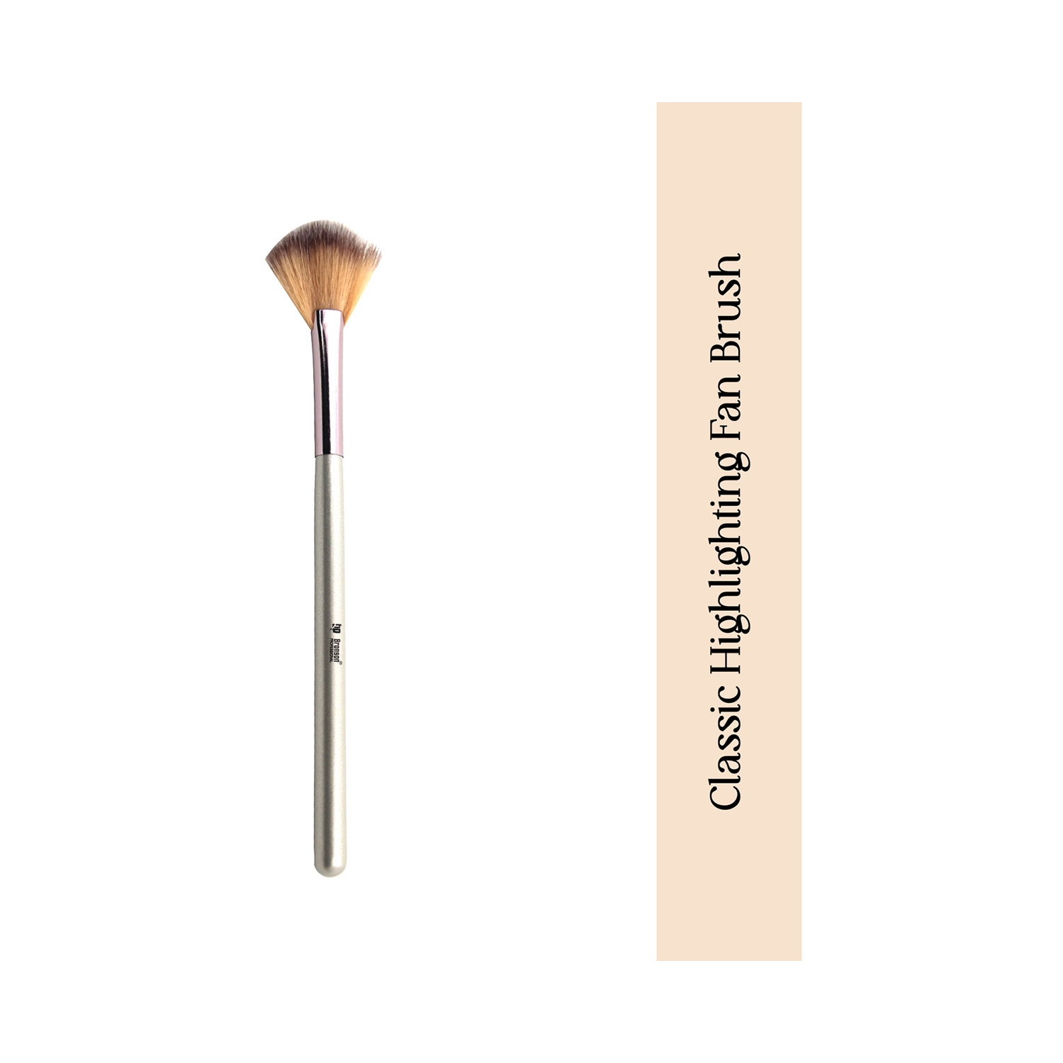 Bronson Professional | Bronson Professional Classic Highlighting Fan Makeup Brush - Silver, Pink