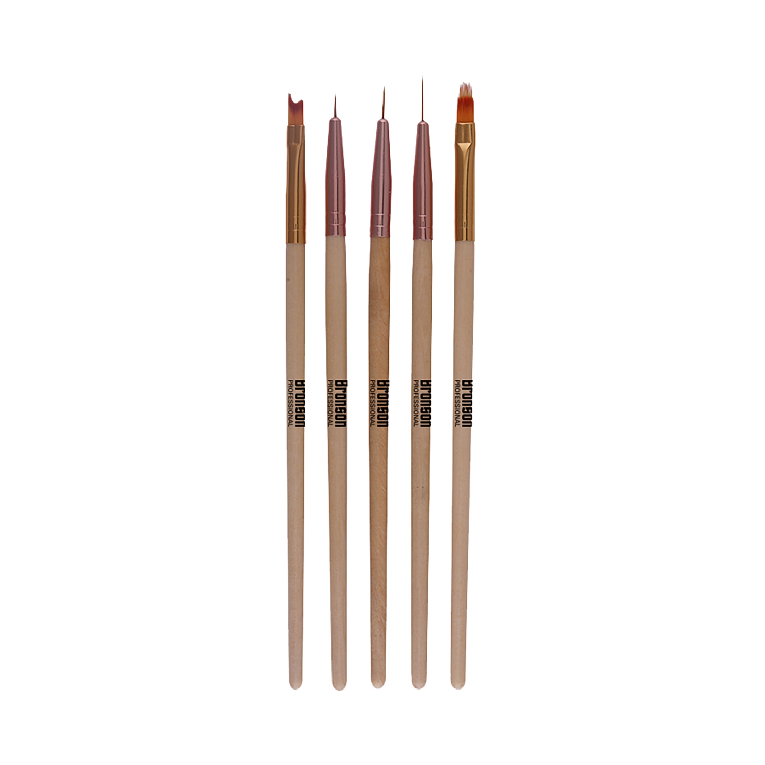 Bronson Professional | Bronson Professional Nail Art Ombre Brush & Gel Liner Brush Set - Brown (5pcs)