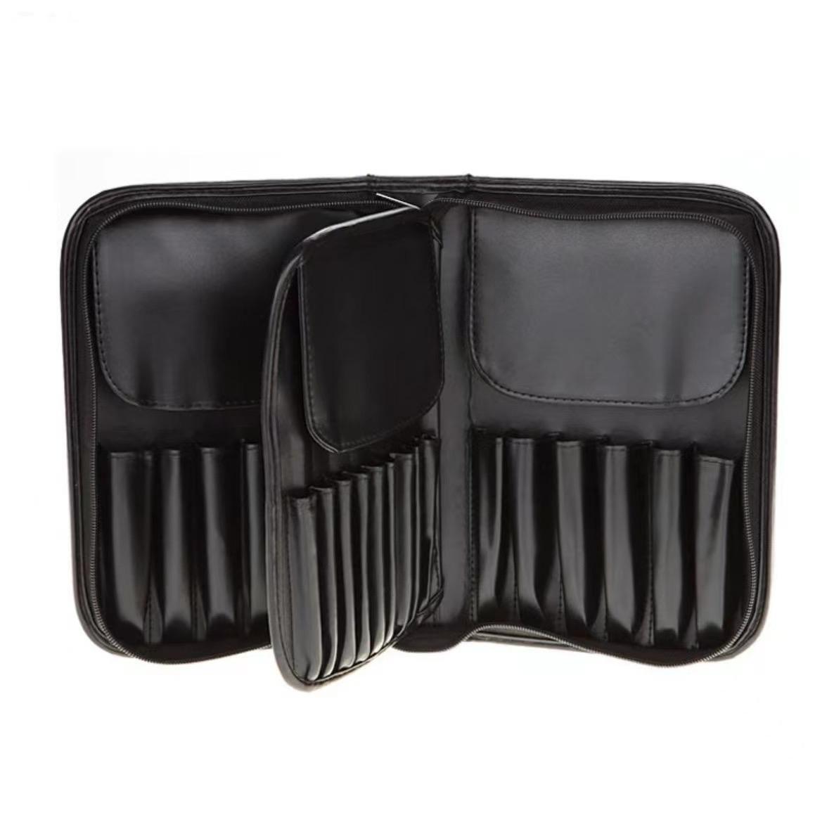 Bronson Professional | Bronson Professional Makeup Brush Handbag Multi Compartment Organizer Storage Case - Black