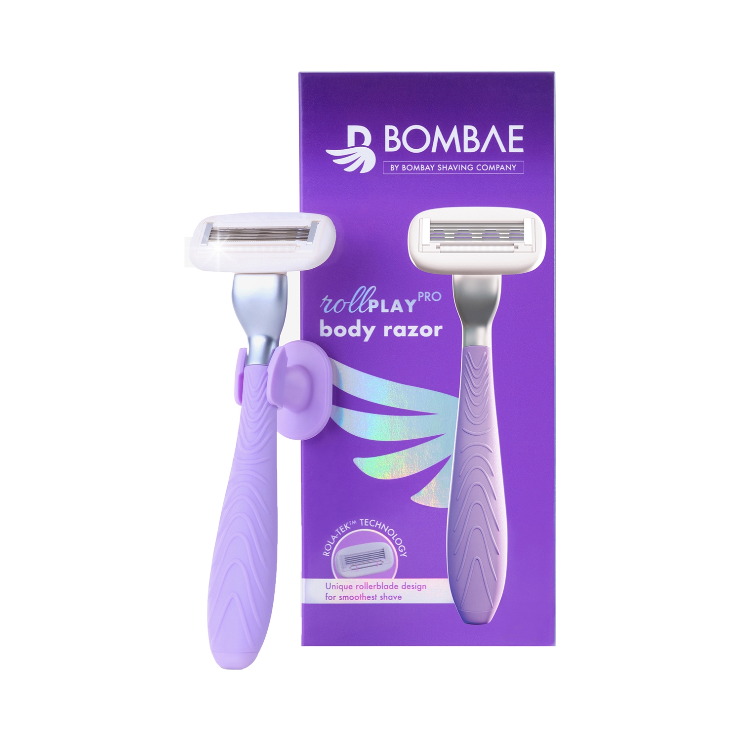 Bombae | Bombae Rollplay Pro Body Razor With Rolatek Roller - Purple, White
