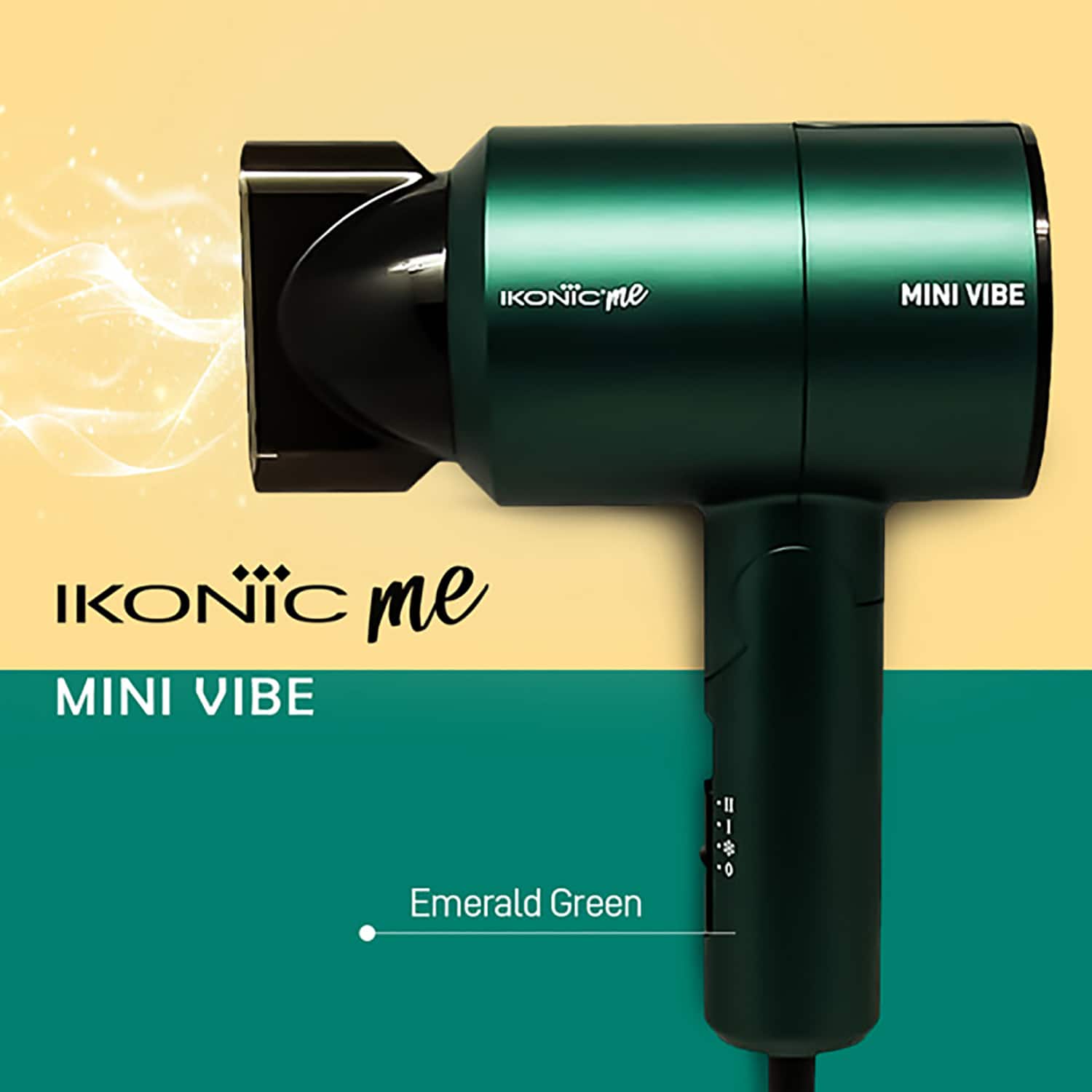 Ikonic Me | Ikonic Me Mini Vibe Hair Dryer - Black & Emerald (1 pc)