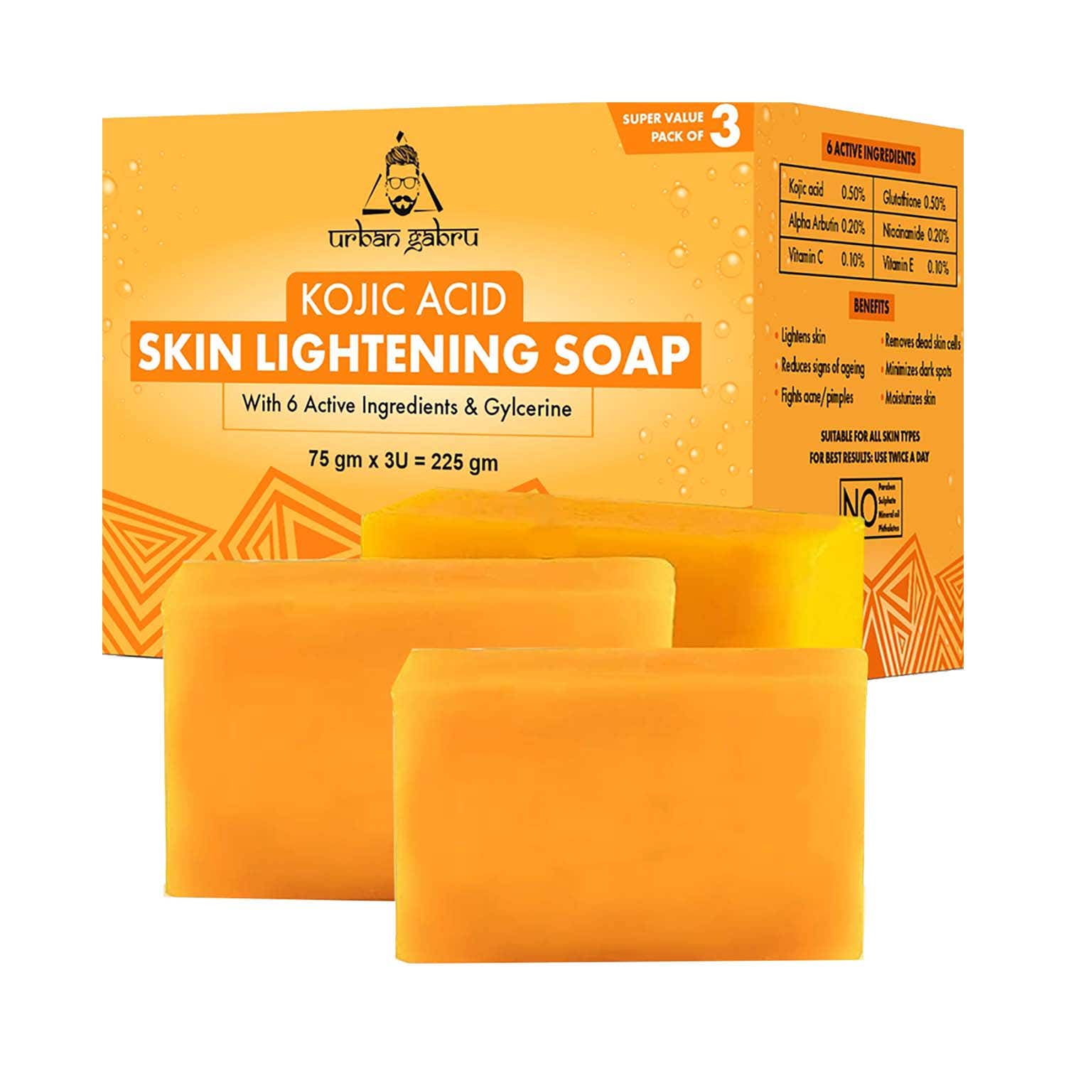 Urbangabru Kojic Acid Skin Lightening Soap (3 pcs)