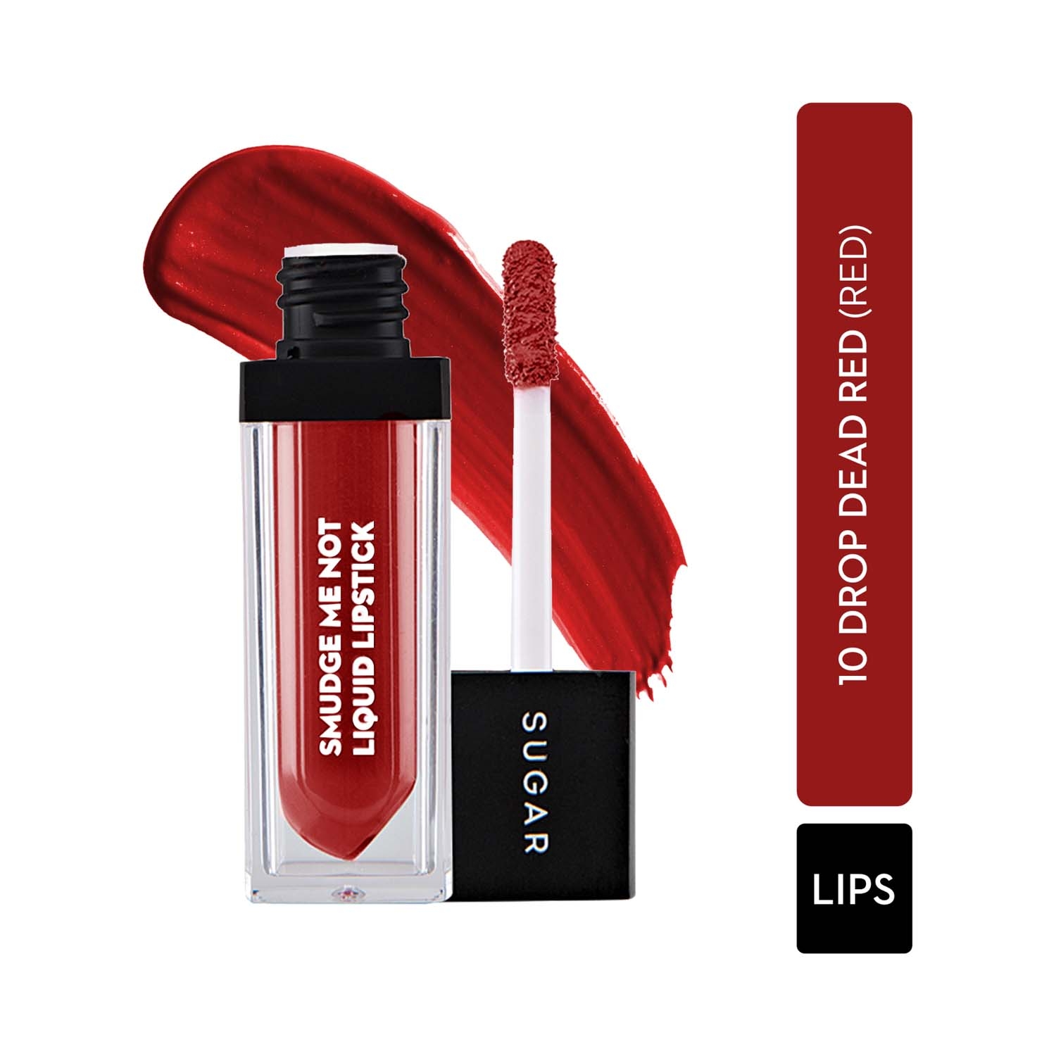 SUGAR Cosmetics | Sugar Smudge Me Not Liquid Lipstick - 10 Drop Dead Red (4.5ml)
