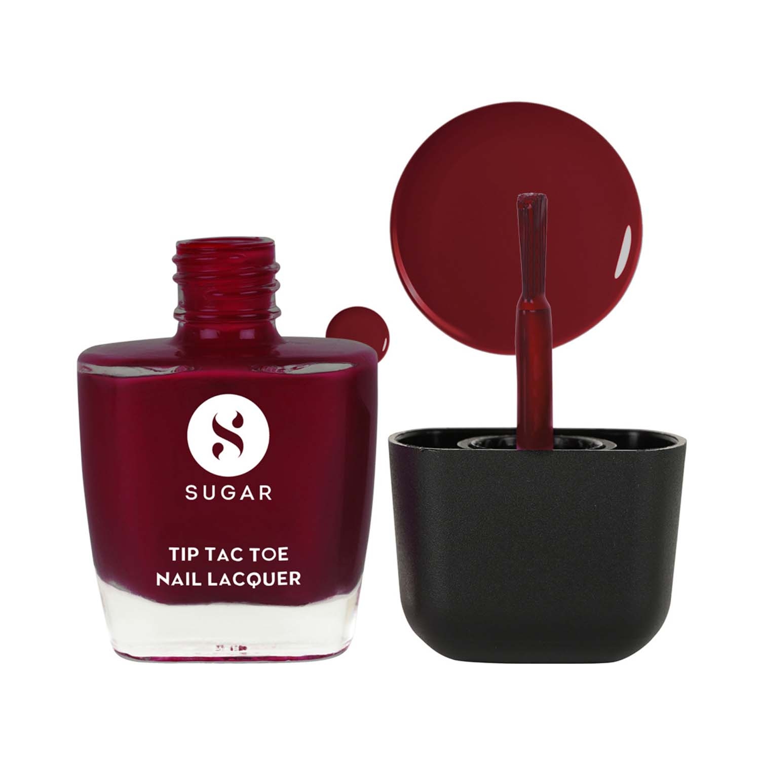 SUGAR Cosmetics | SUGAR Cosmetics Tip Tac Toe Nail Lacquer Classic - 30 Maroon Meadow (9ml)