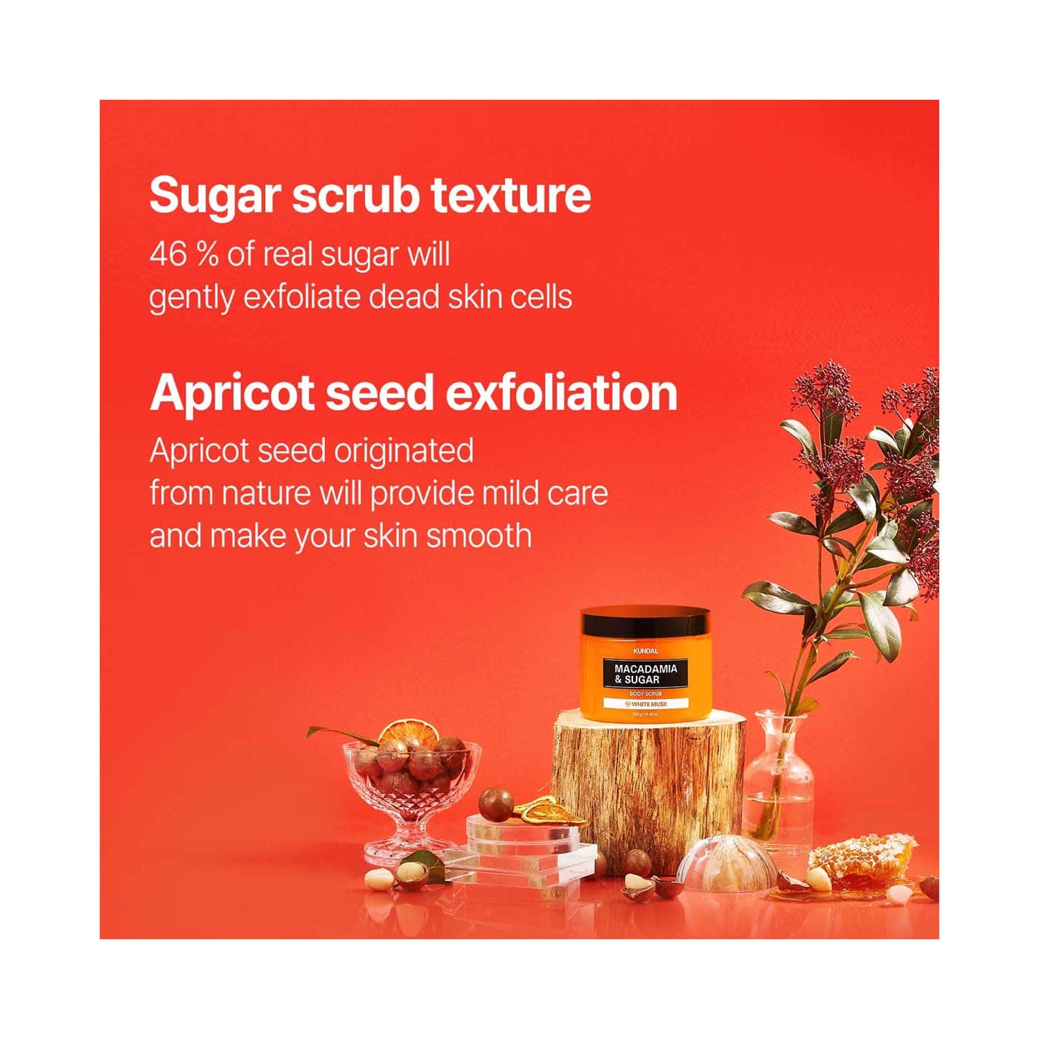 Kundal Pink Grapefruit Macadamia & Sugar Body Scrub (550g)