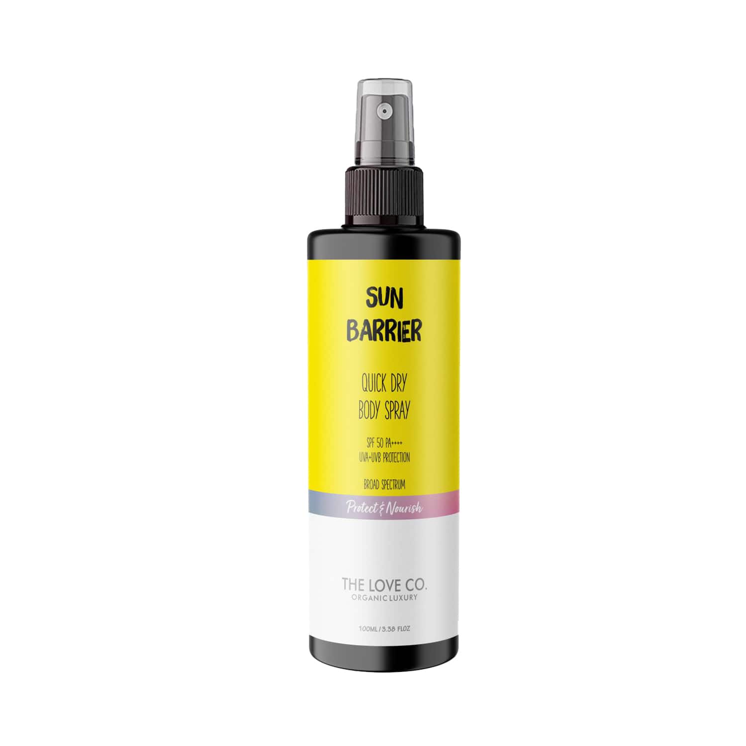 THE LOVE CO. | THE LOVE CO. Sun Barrier Quick Dry Body Spray With SPF 50 PA++++ UVA/UVB Protection (100ml)