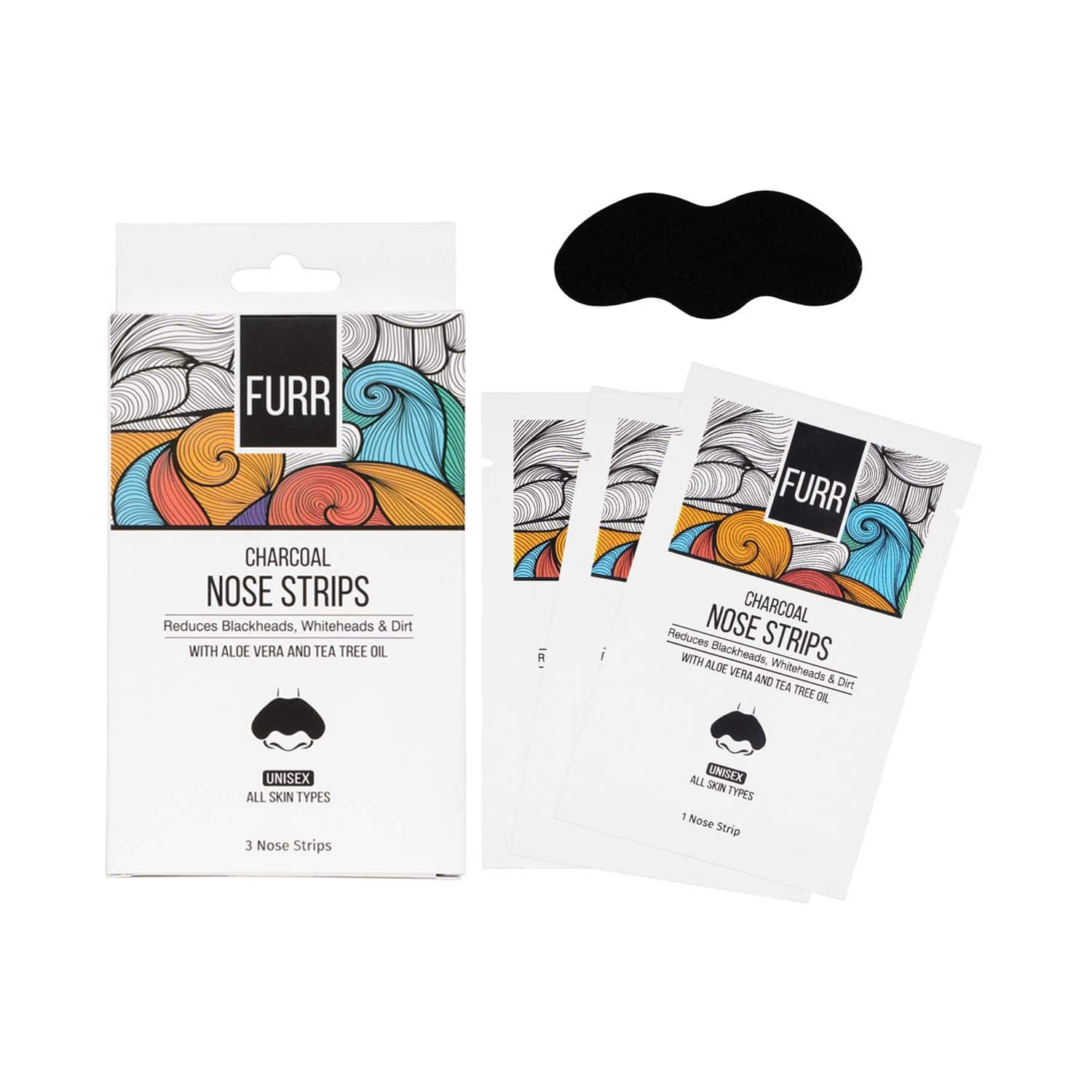 FURR | FURR Bamboo Charcoal Nose Strips Infused with Aloe Vera & Tea Tree (6Pcs)