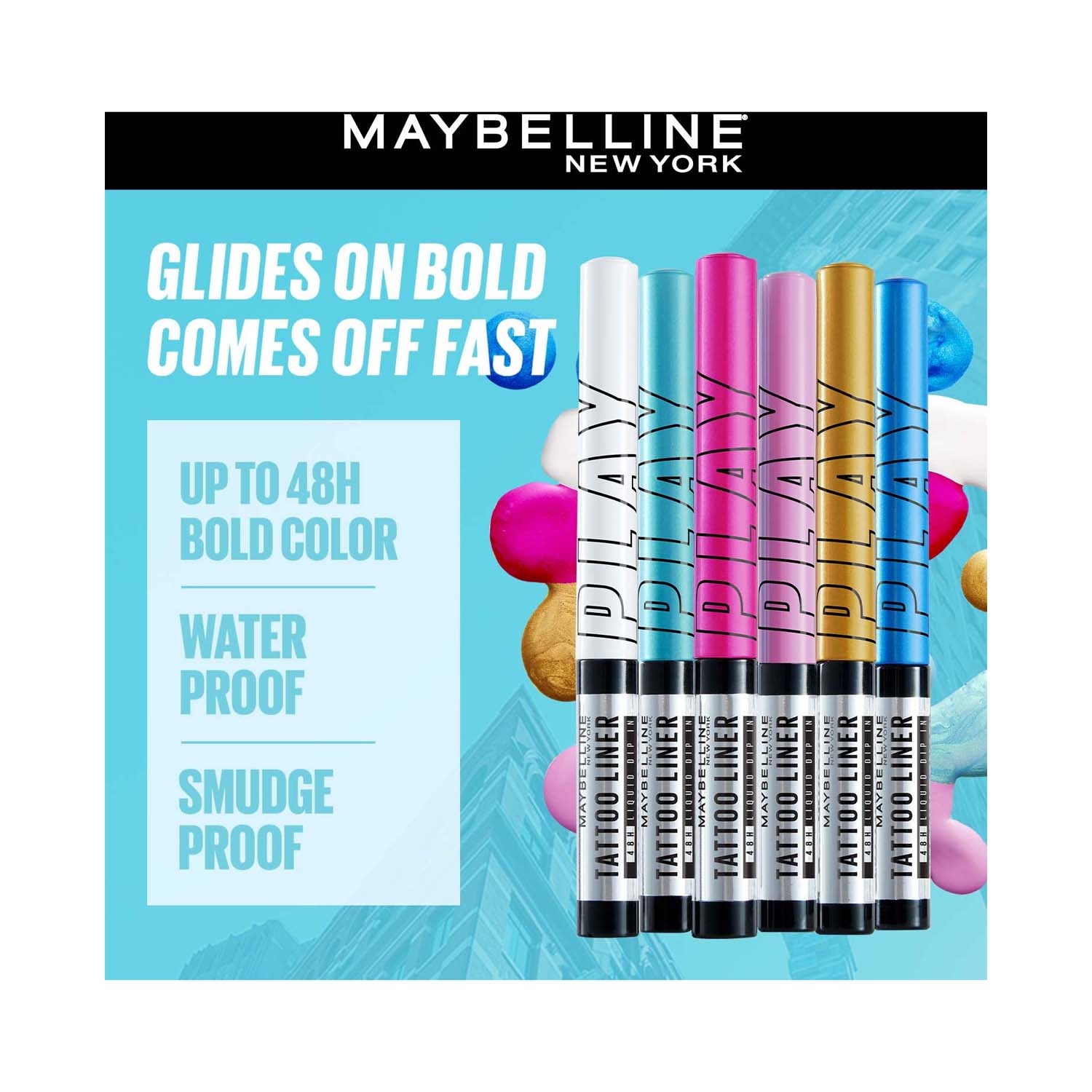 Buy Maybelline New York Tattoo Play White Liquid Eyeliner - Longwear  Waterproof Eyeliner - Matte Finish, Defend, 2.1ml Online at Low Prices in  India - Amazon.in