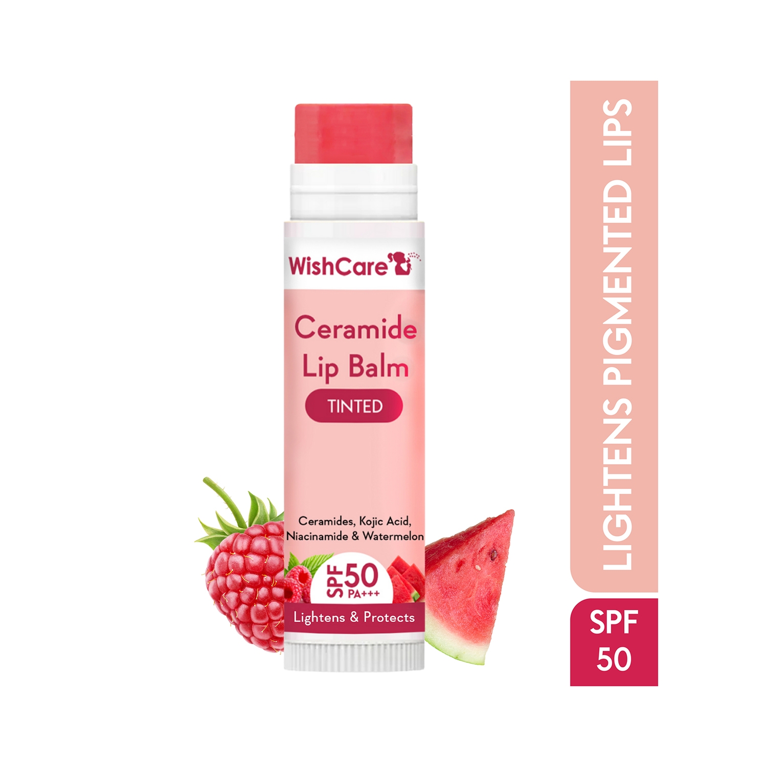 WishCare | WishCare Tinted Ceramide Lip Balm with  SPF 50 PA+++ Kojic Acid & Niacinamide (5g)