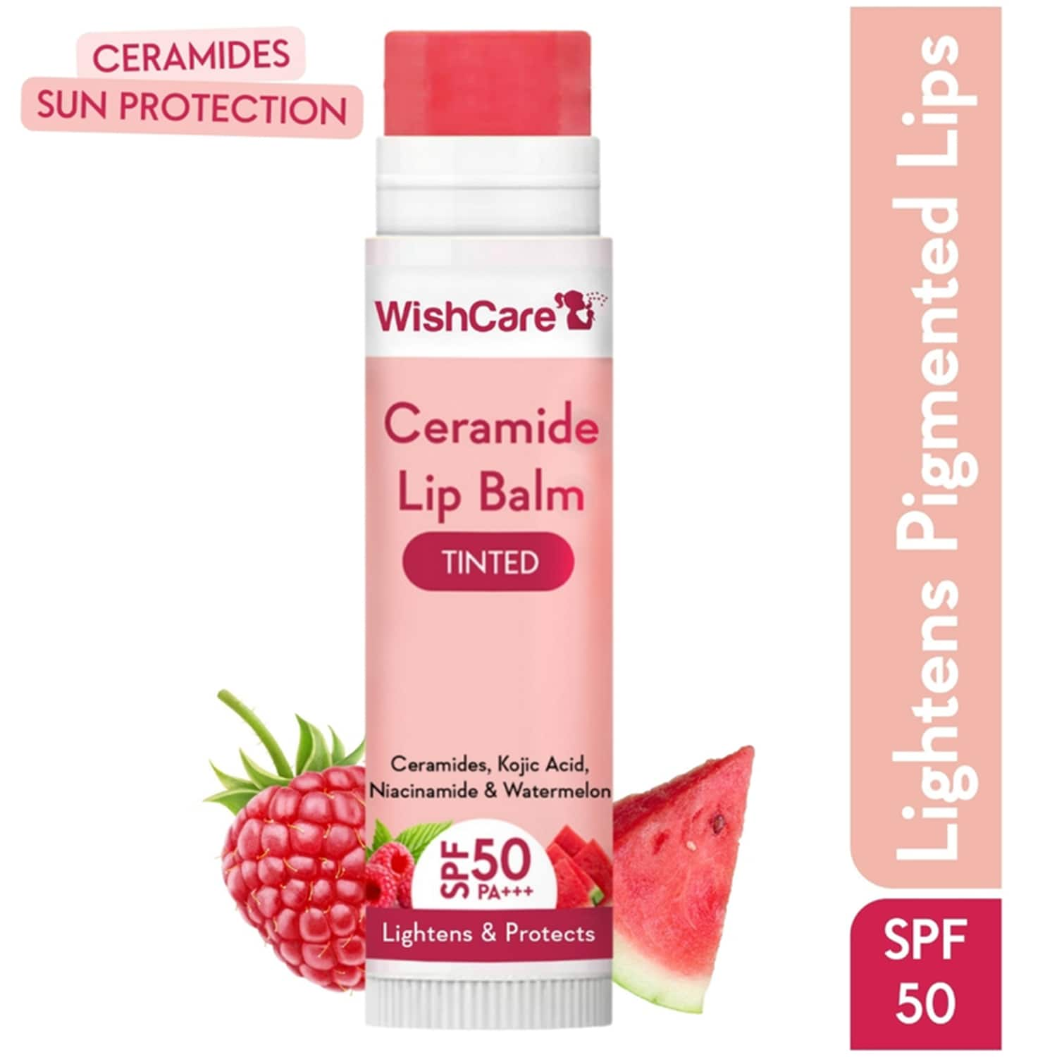 WishCare | WishCare Tinted Ceramide Lip Balm with  SPF 50 PA+++ Kojic Acid & Niacinamide (5g)