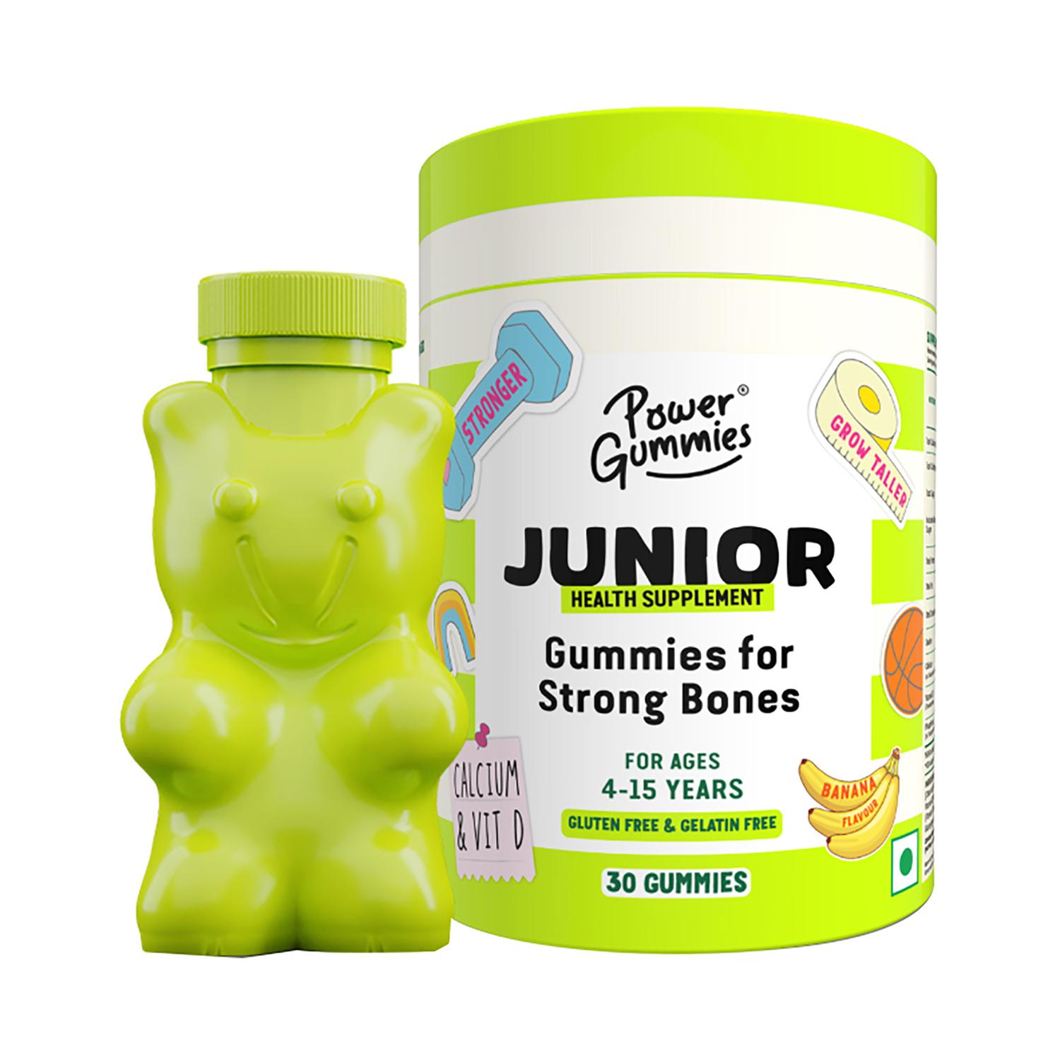 Power Gummies | Power Gummies Banana Flavour Junior for Strong Bones  (30 Gummies)