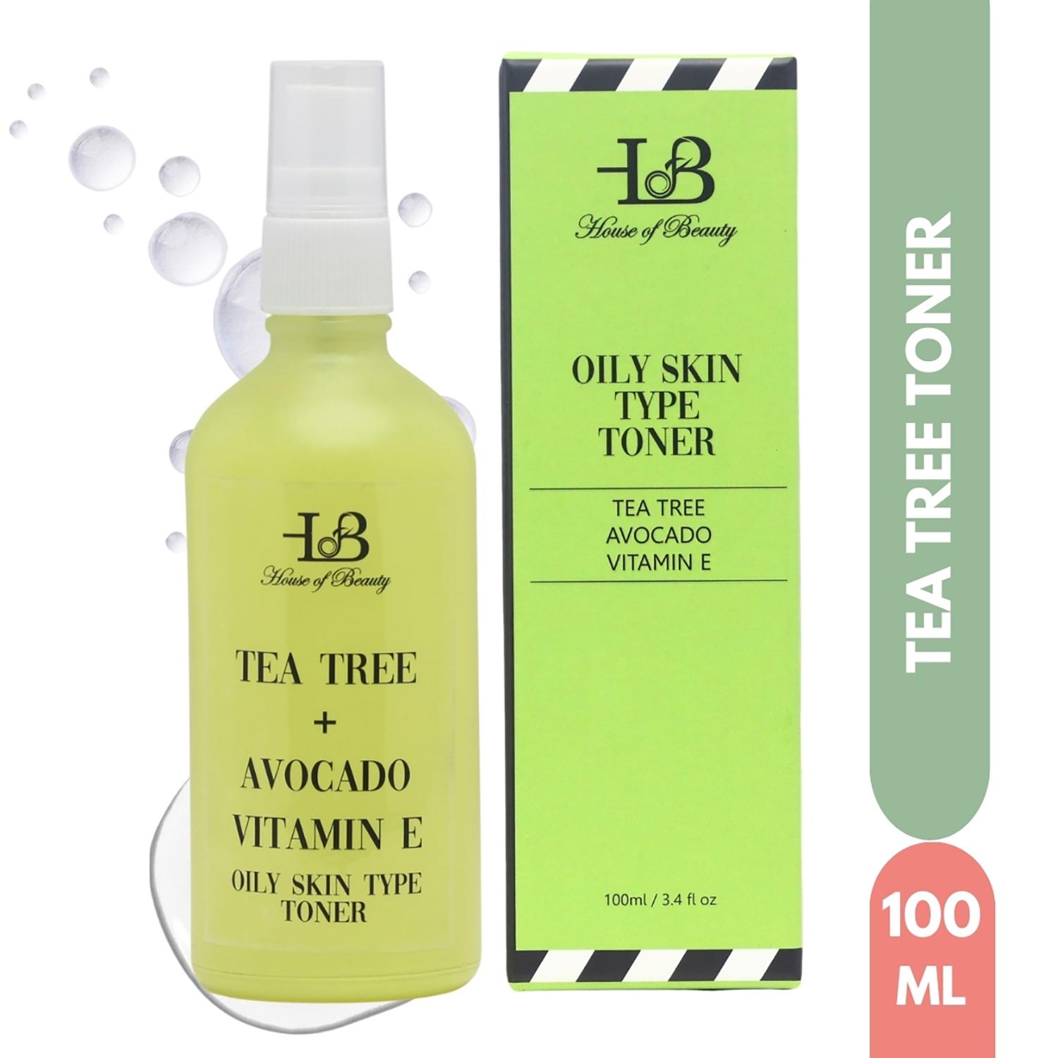 House of Beauty | House of Beauty Tea Tree+Avocado Toner-Oily, Combination & Sensitive & Acne Prone Skin (100 ml)