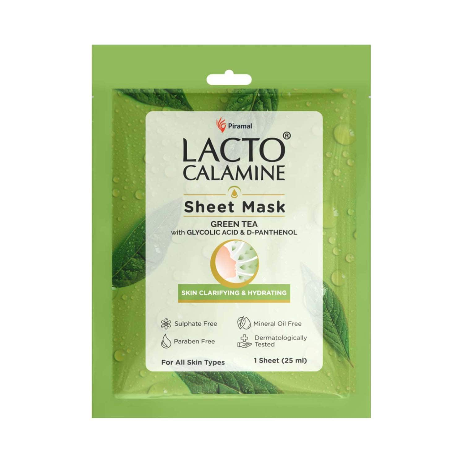 Lacto Calamine | Lacto Calamine Green Tea Face Sheet Mask (25ml)