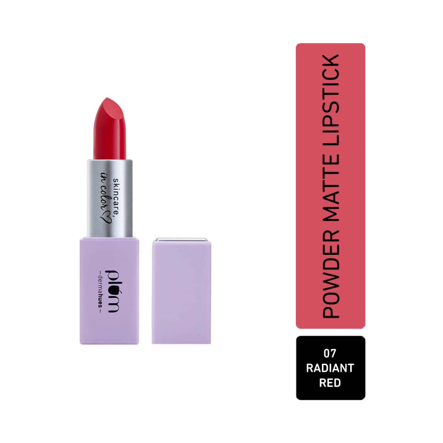 Plum Velvet Haze Powder Matte Lipstick - 07 Radiant Red (4.2g)