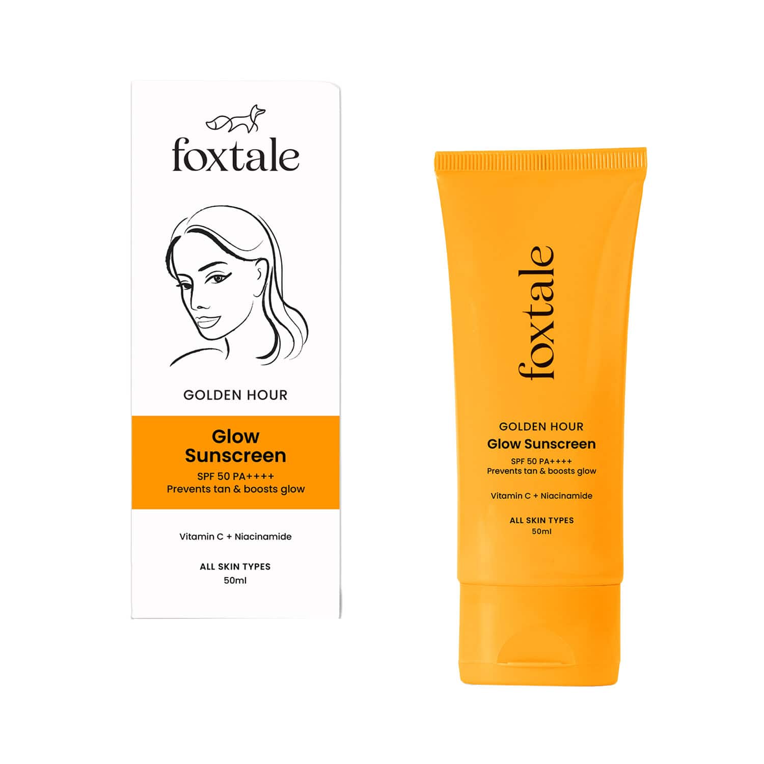 Foxtale | Foxtale Essentials Brightening Spf 50 Sunscreen with Vitamin C and Niacinamide (50ml)