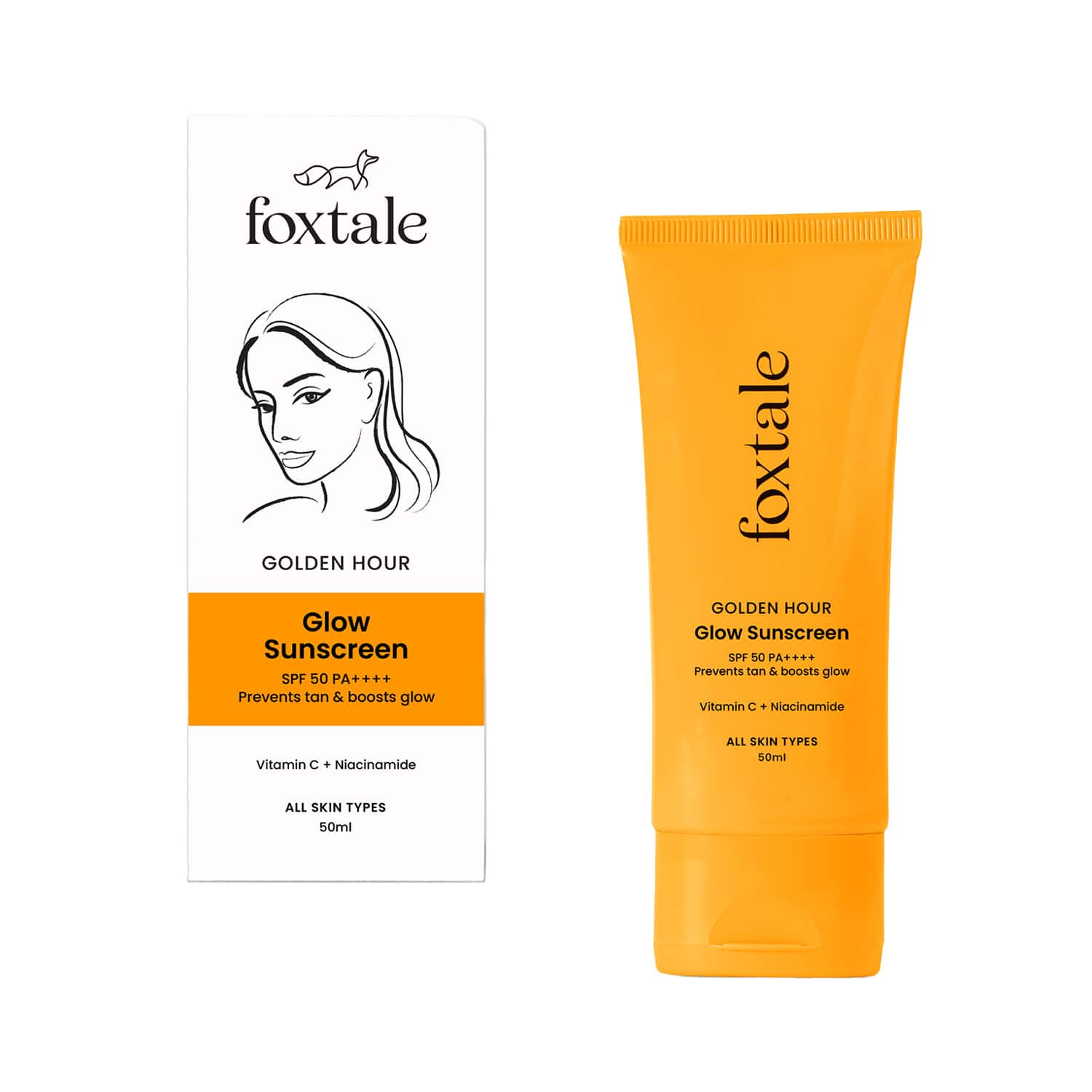 Foxtale | Foxtale Essentials Brightening Spf 50 Sunscreen with Vitamin C and Niacinamide (50ml)